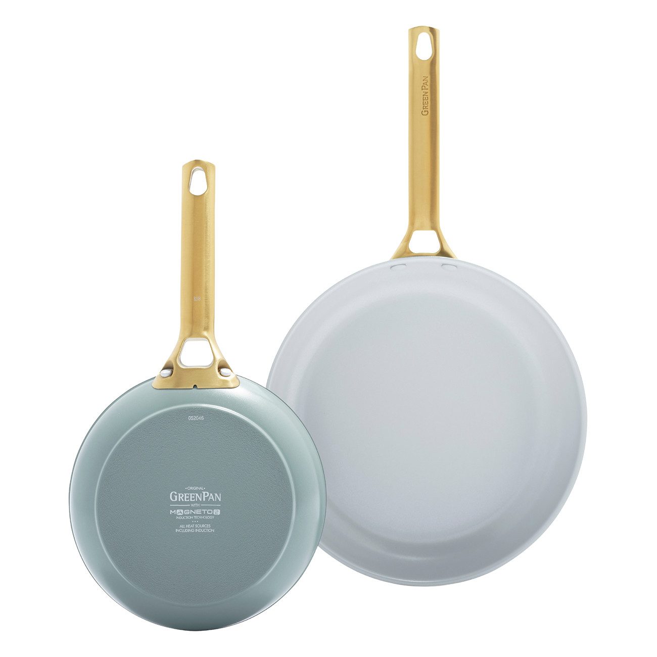GREENPAN Pfannen-Set Padova Reserve Pfannenset blau 20cm+28cm Antihaft ofenfest, Aluminium, Kratzfest, Keramik, alle Herdarten, Backofengeeignet Ø 20 & 28 cm