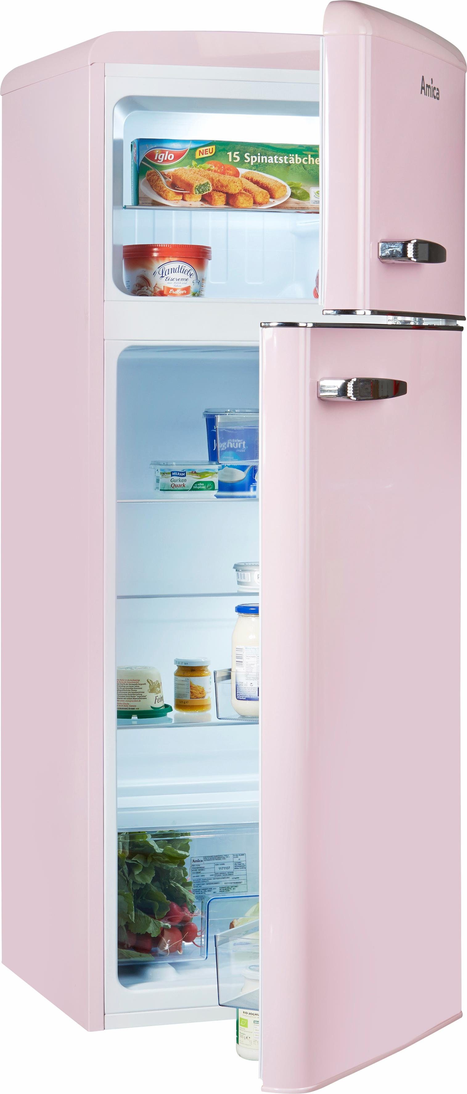Amica Kühl-/Gefrierkombination 1171107, 144.0 cm hoch, 55.0 cm breit, Retro-Design
