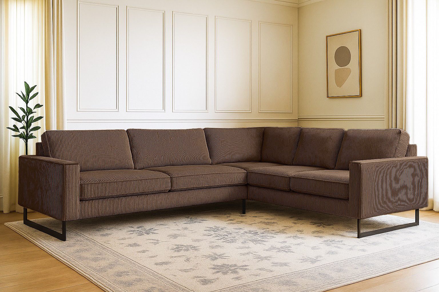 Home affaire Ecksofa Pinto, XXL, 250/290 cm, langer Schenkel, Ottomane, Cor günstig online kaufen