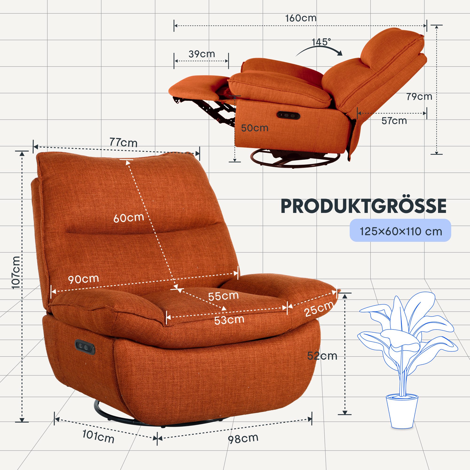 FLEXISPOT Sessel Schaukelsessel gemütlicher TV-Sessel, Relaxsessel günstig online kaufen