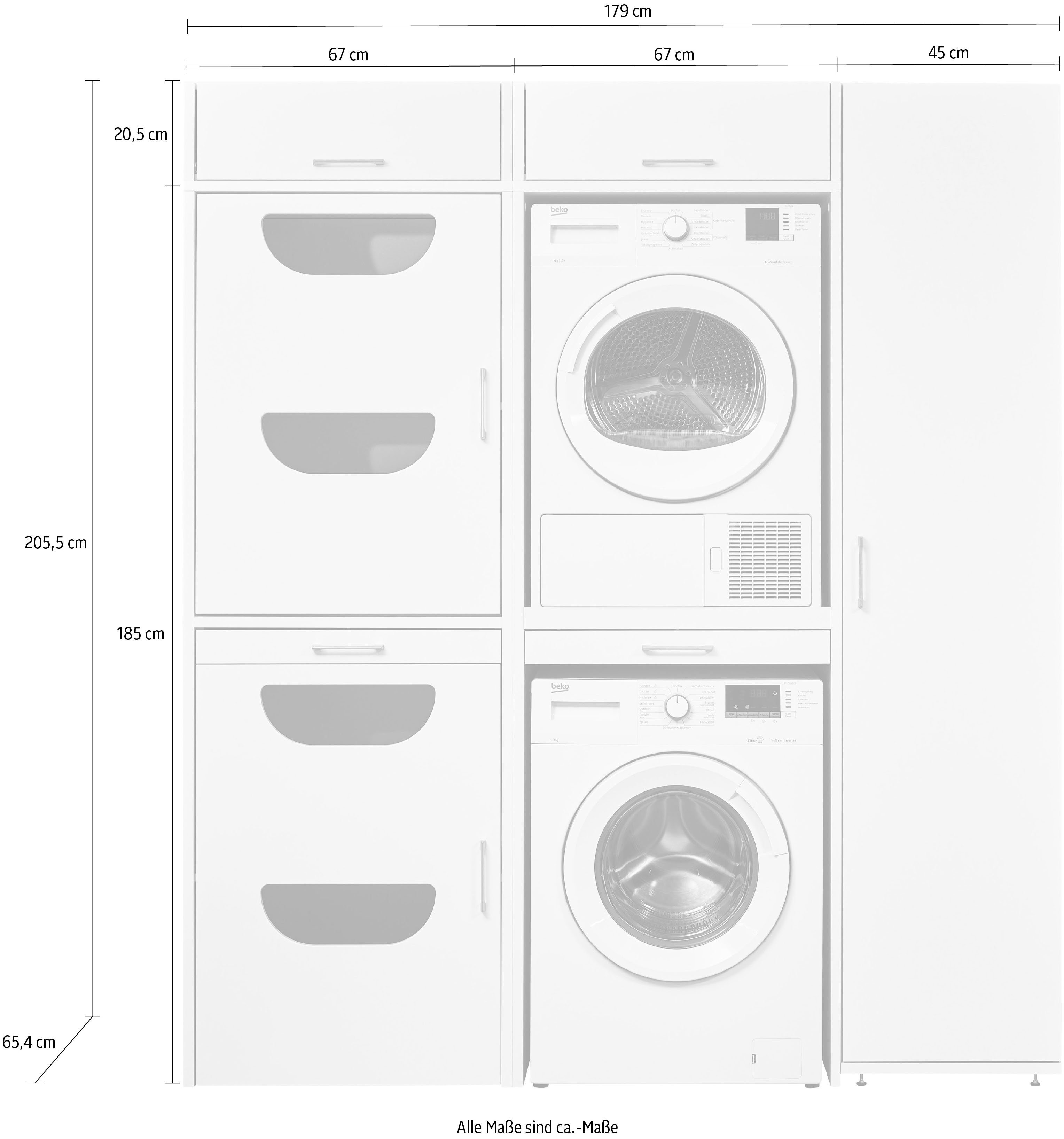 Schrank-Set 6, WASHTOWER weiß (7-St)