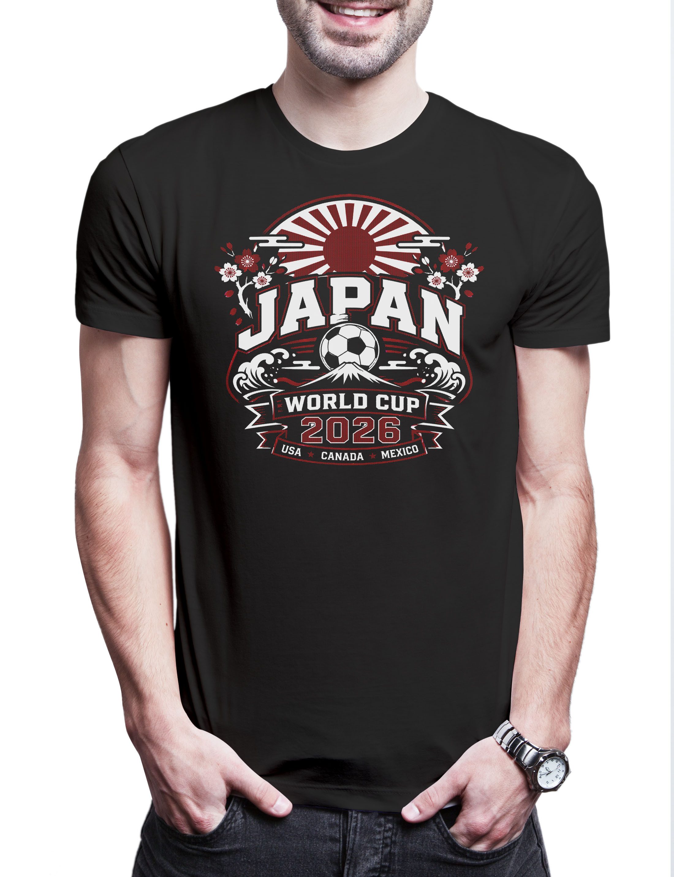 Urban Backwoods Print-Shirt Team Japan 1 Herren T-Shirt Nipponurai Sakura Tokyo Bushido (1-tlg) RisingSun Fußball WM Soccer