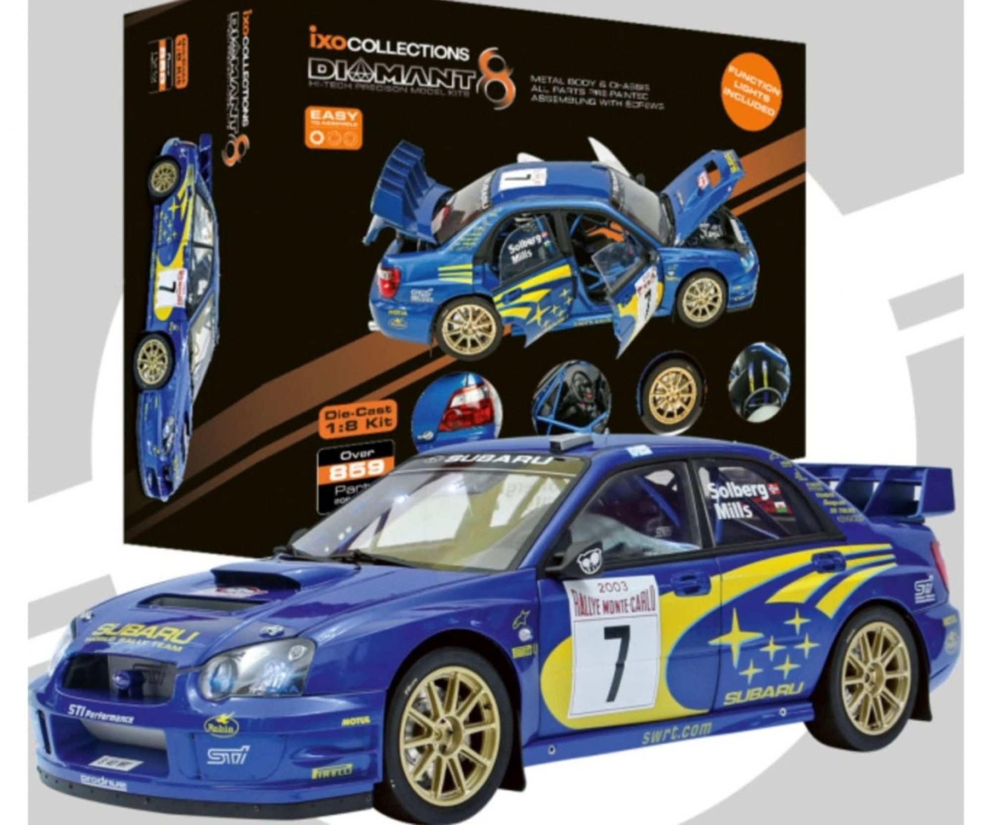 ixo Models Modellauto IXO Subaru Impreza Rally 1:8 Modellauto Metall Bausatz