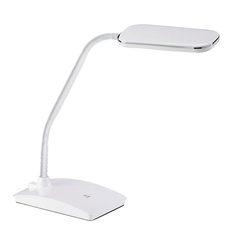 FISCHER & HONSEL Schreibtischlampe, LED-Leuchtmittel fest verbaut, Warmweiß, Tischleuchte Touchdimmer 3 Stufen 1-flammig weiß LED