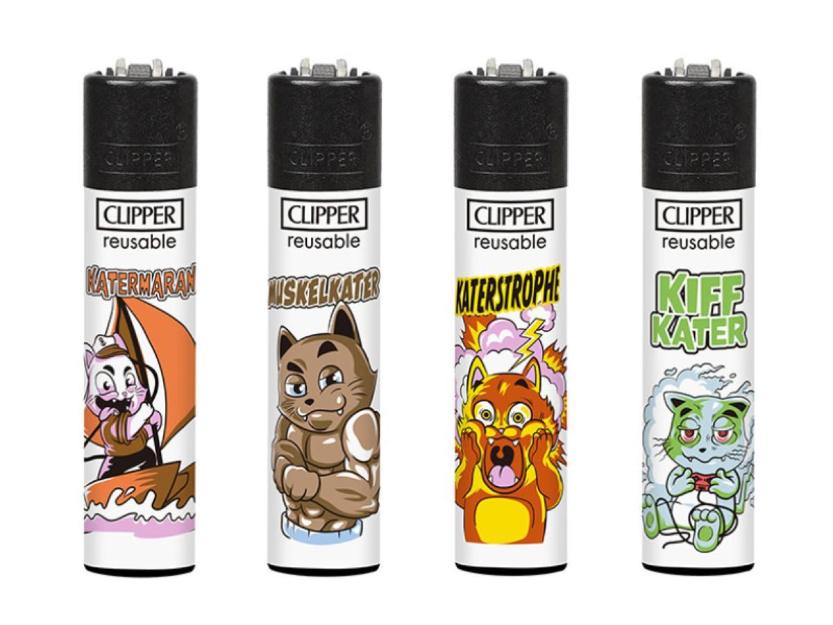 CLIPPER Feuerzeuge mit der bekannten und beliebten konischen Form im 4er Set, Clipper Sammler Feuerzeuge - Neuheit 2026
