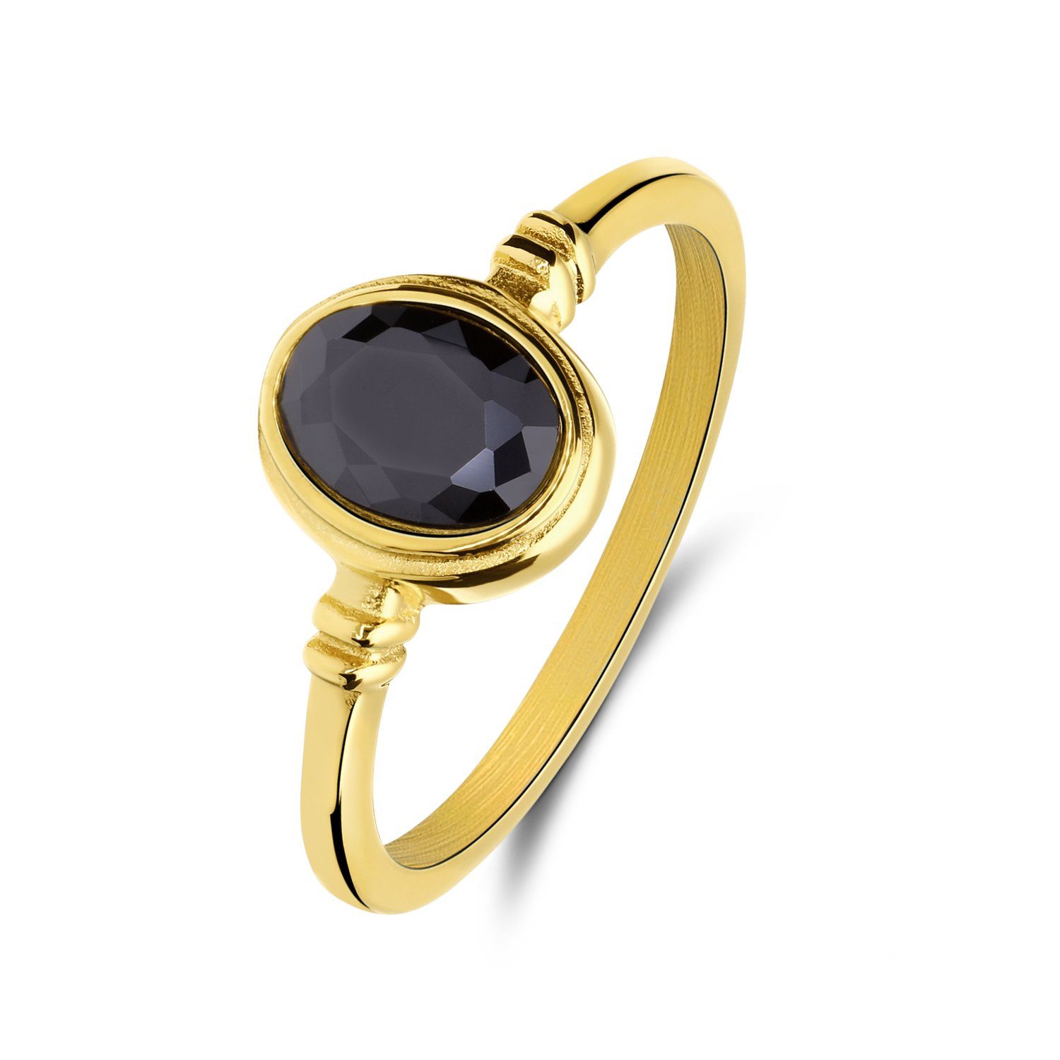 LUCARDI Fingerring Ring - Stahl - Gold - Zirkonia - Damen