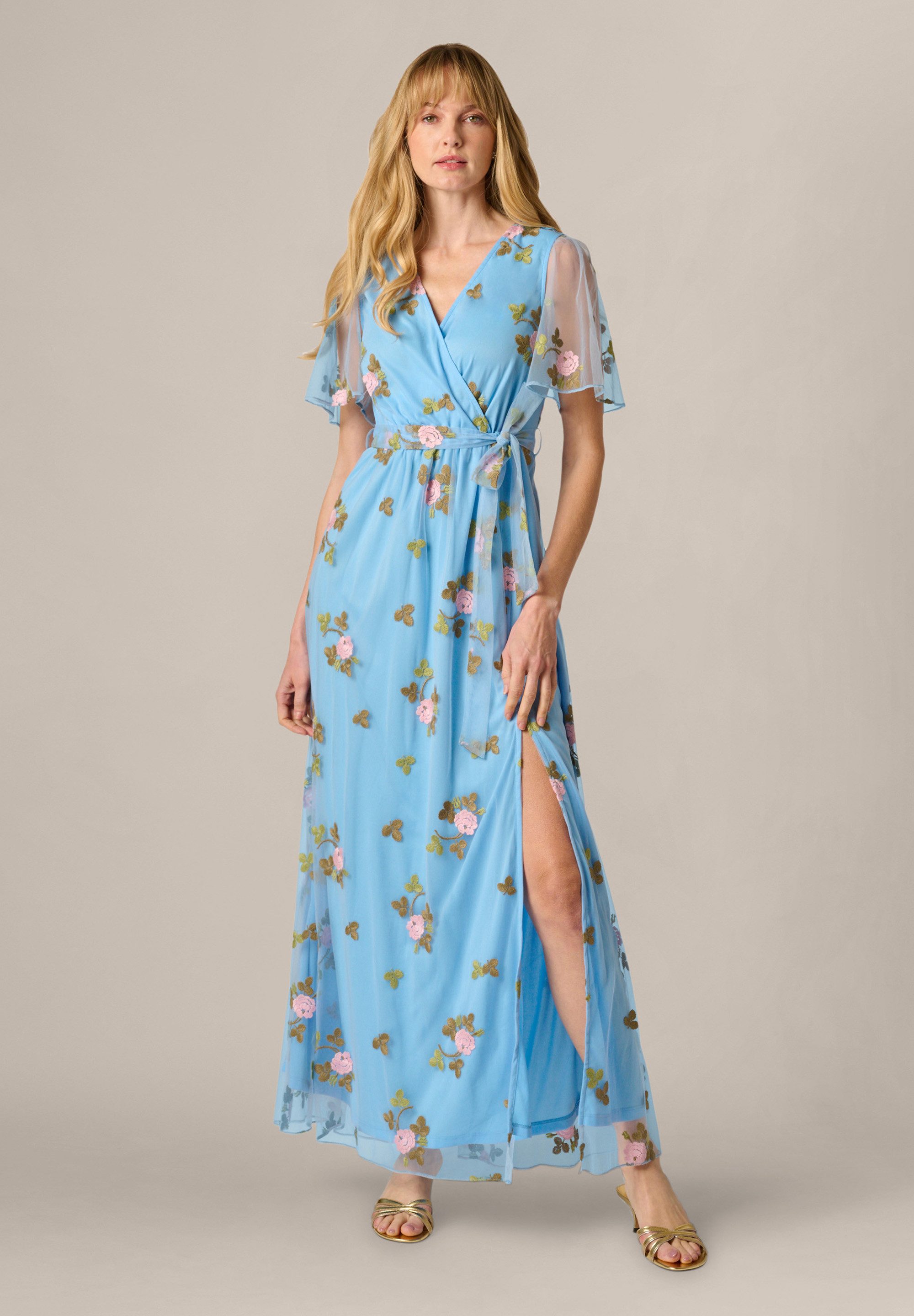 Adrianna Papell Maxikleid Embroidered Flutter Dress Tailliert, figurbetont, günstig online kaufen