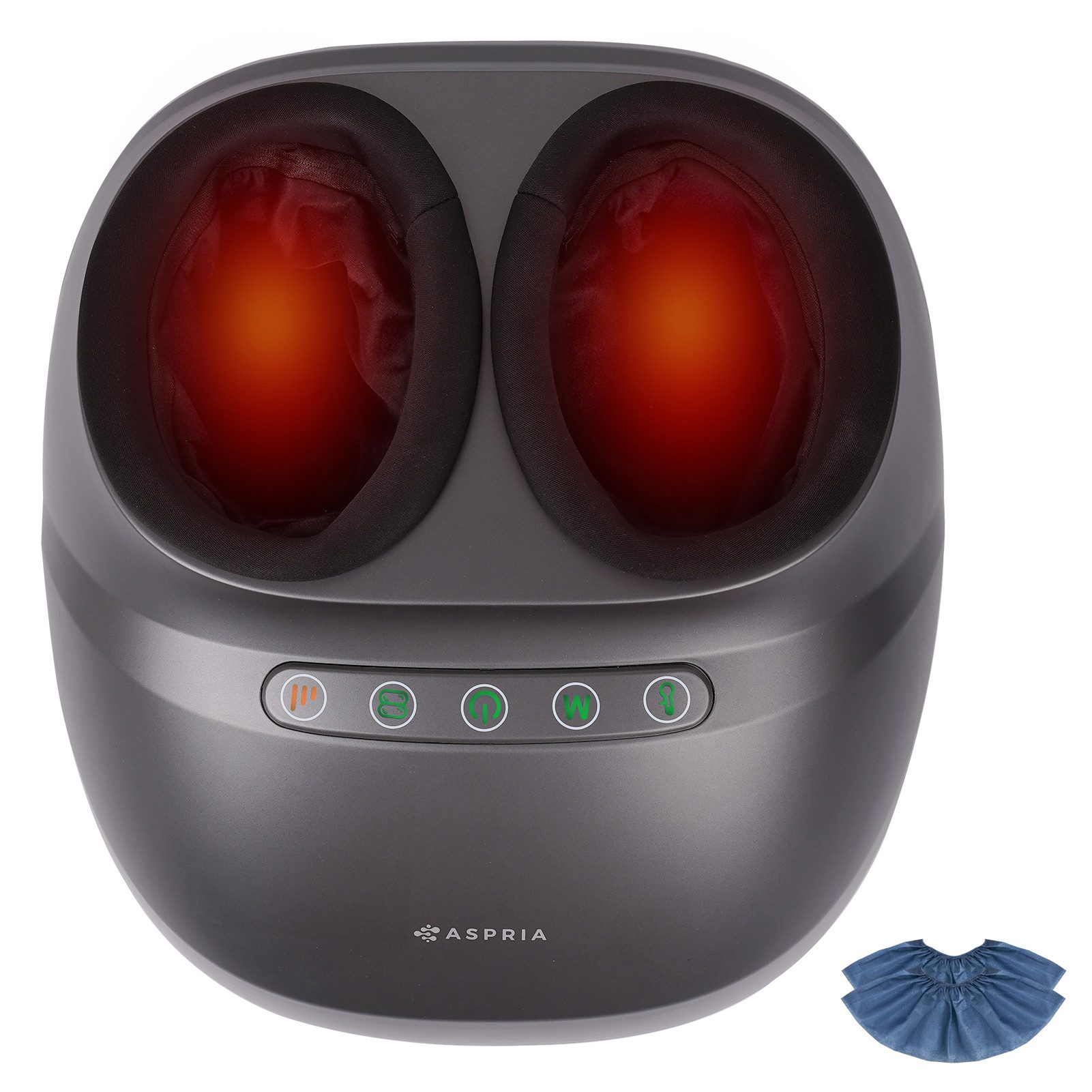 ASPRIA Fußmassagegerät mit Wärmefunktion, Shiatsu Tiefkneten & 360° Luftkompression, Fußmassage für Plantarfasziitis & Neuropathie, Bis Schuhgröße 45