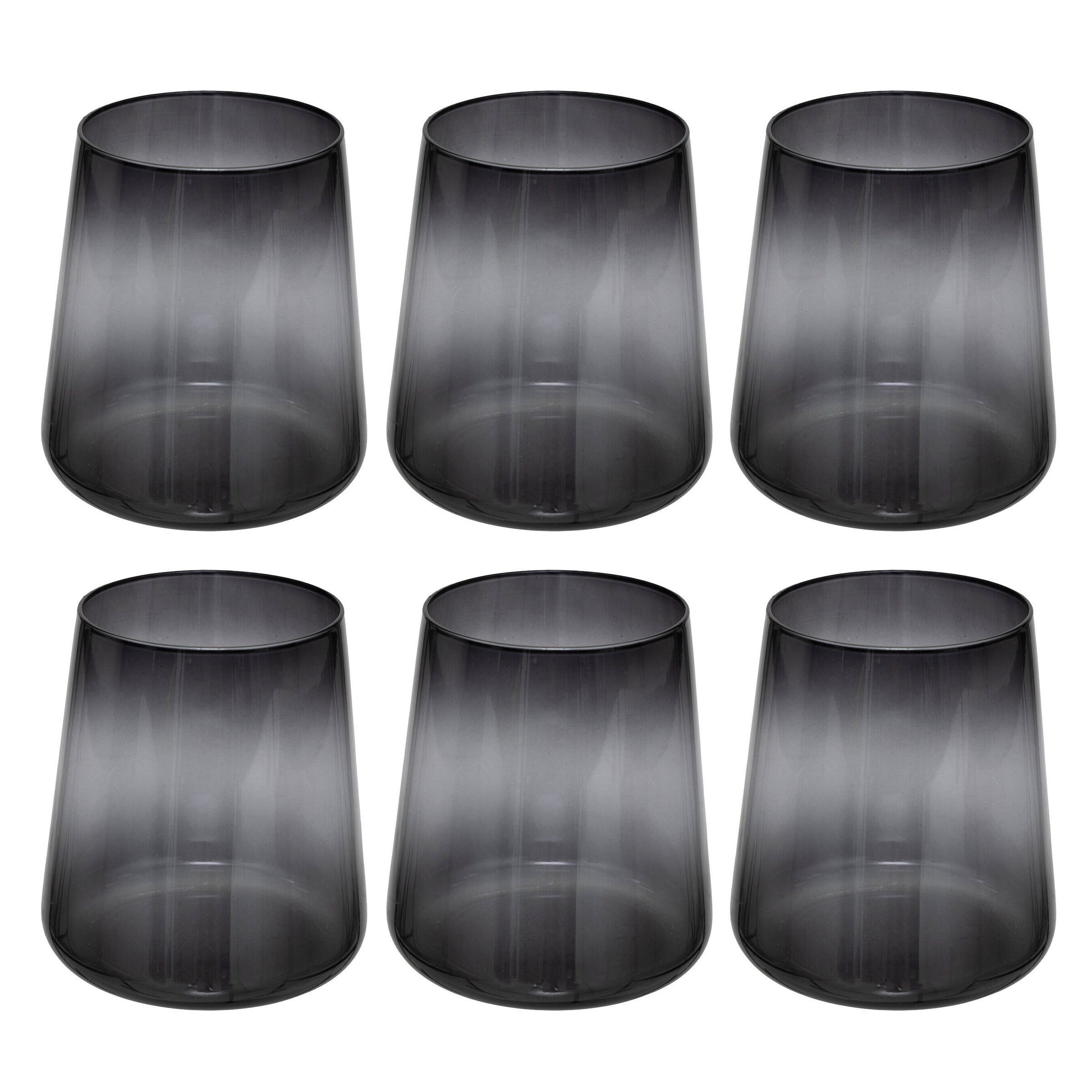 Secret de Gourmet Glas Gläser aus schwarzem Glas DREAMS, 6er-Set, 540 ml, Glas