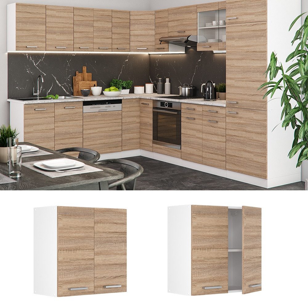 Vicco Hängeschrank R-Line, Sonoma/Weiß, 60 cm (1-St)
