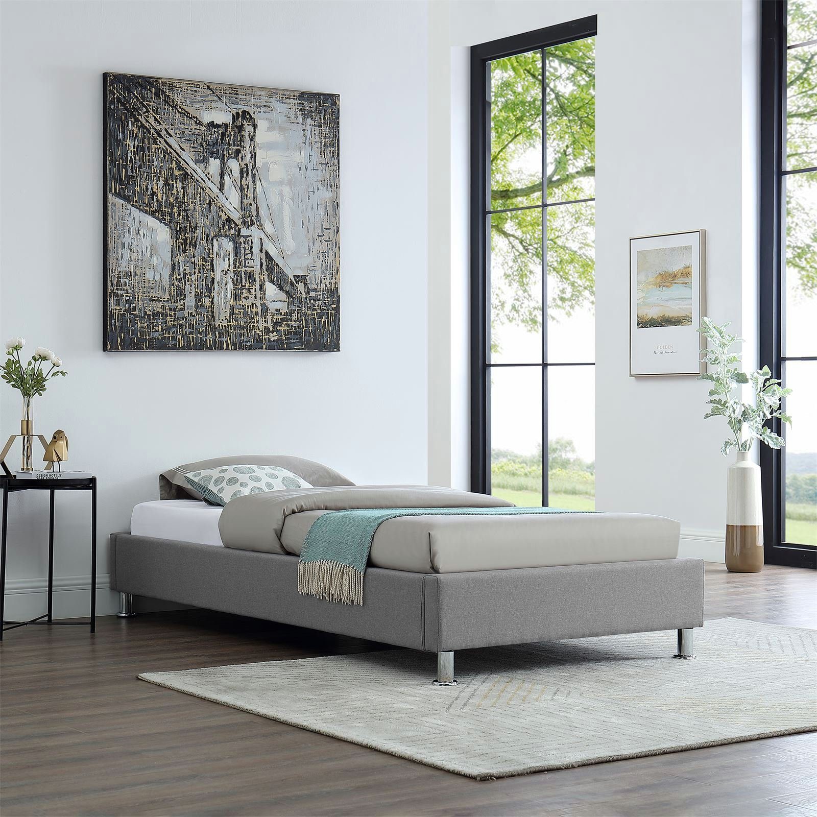 CARO-Möbel Futonbett LAREDO, Futonbett Einzelbett 90x200 cm inkl. Lattenrost Bettgestell Bettrahmen