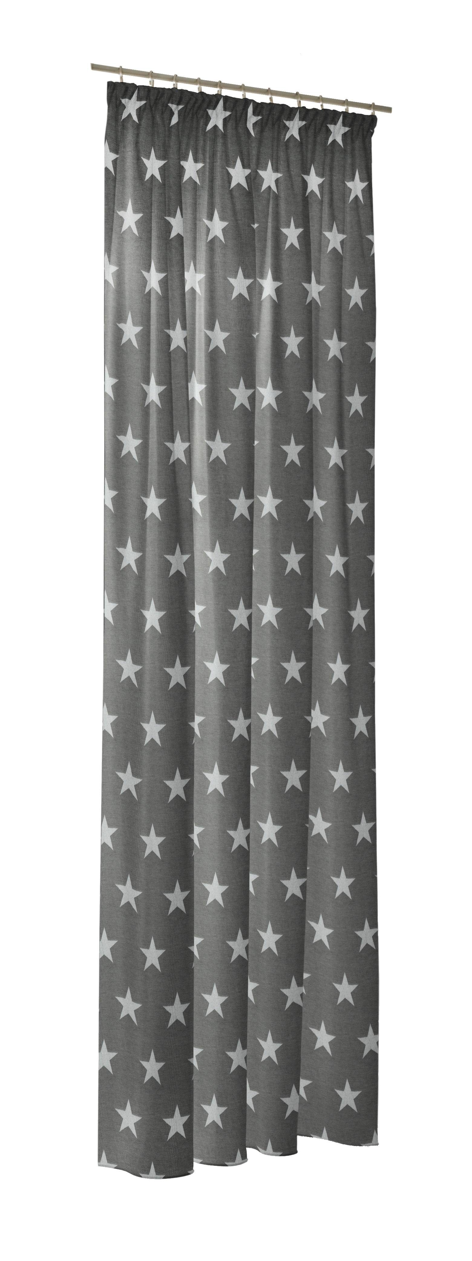 Vorhang FELINO, Wirth, Kräuselband (1 St), blickdicht, Jacquard grau