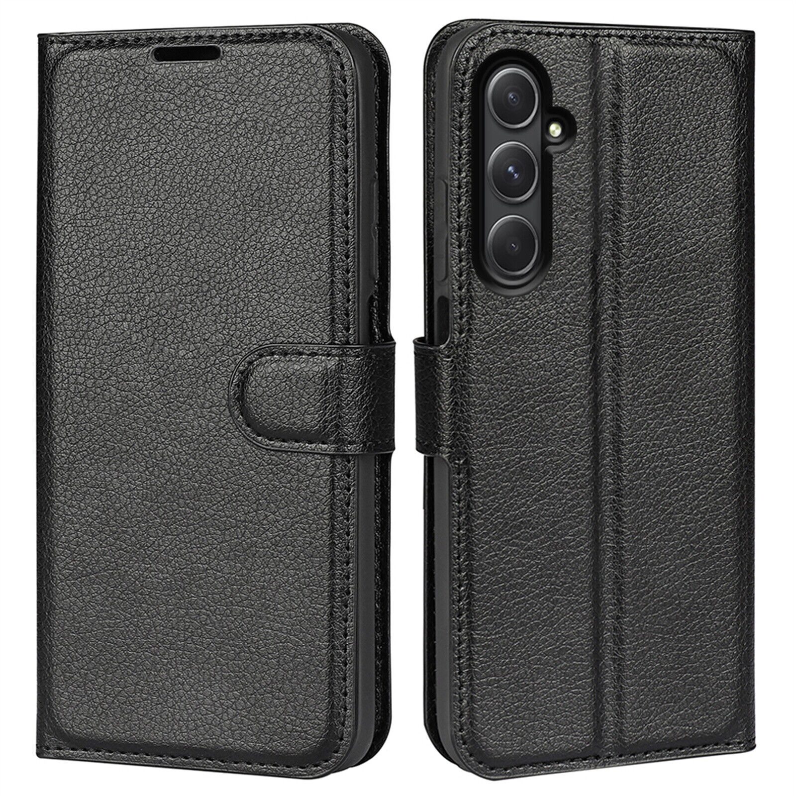 betterfon Handyhülle Handytasche für Samsung Galaxy A55 5G Klapphülle Schwarz, 3 Kartenfächer, Magnetverschluss & Standfunktion im Lederlook
