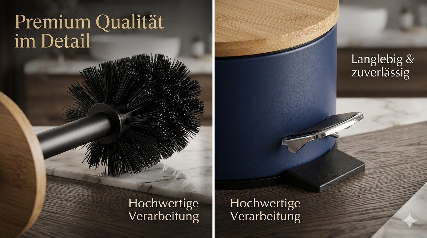 LikeKa Badaccessoire-Set 2 teilig Toilettenbürste und Kosmetikeimer matt mit Absenkautomatik – Bild 4 von 5
