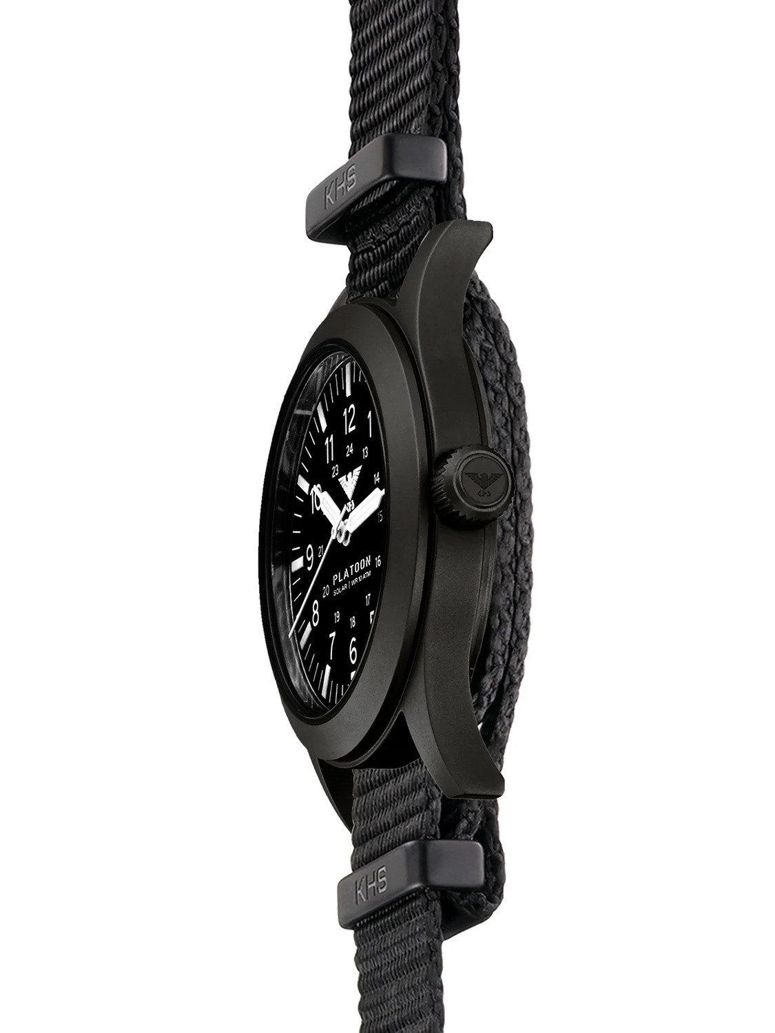 KHS Solaruhr Armbanduhr Platoon Stahl Solar Schwarz