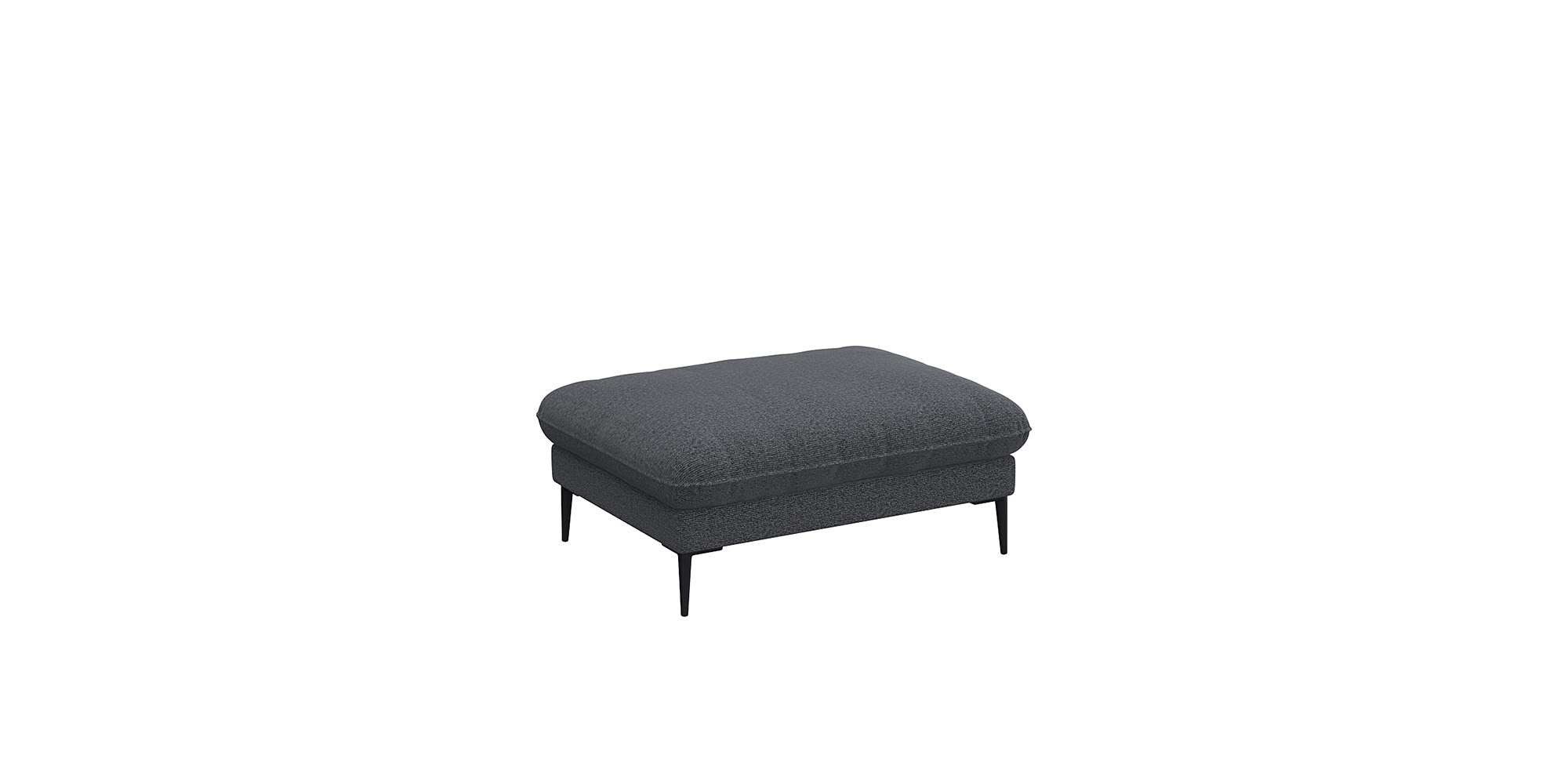 FLEXLUX Pouf Salino, Fußhocker, Sitzhocker, Polsterhocker, Kaltschaum & Stahl-Wellen, Füsse Schwarz