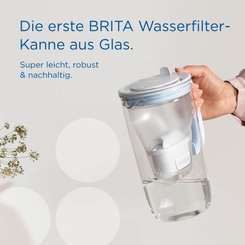 BRITA Wasseraufbereiter Glas Kanne Model One - Wasserfilter-Kanne - Glas-weiss, 2,5 l, (Set)