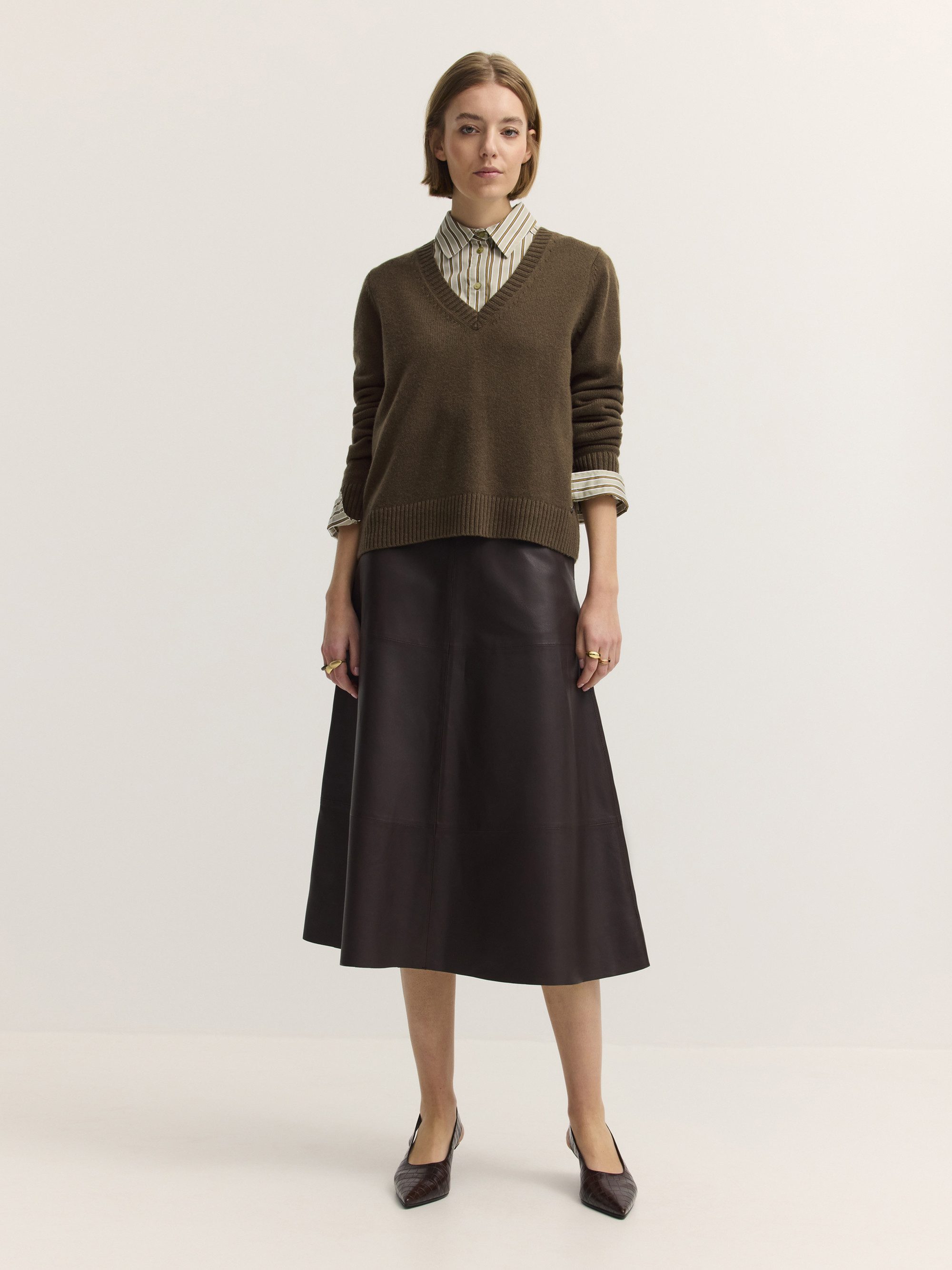 bugatti V-Ausschnitt-Pullover Regular Fit Kaschmir V-Ausschnitt