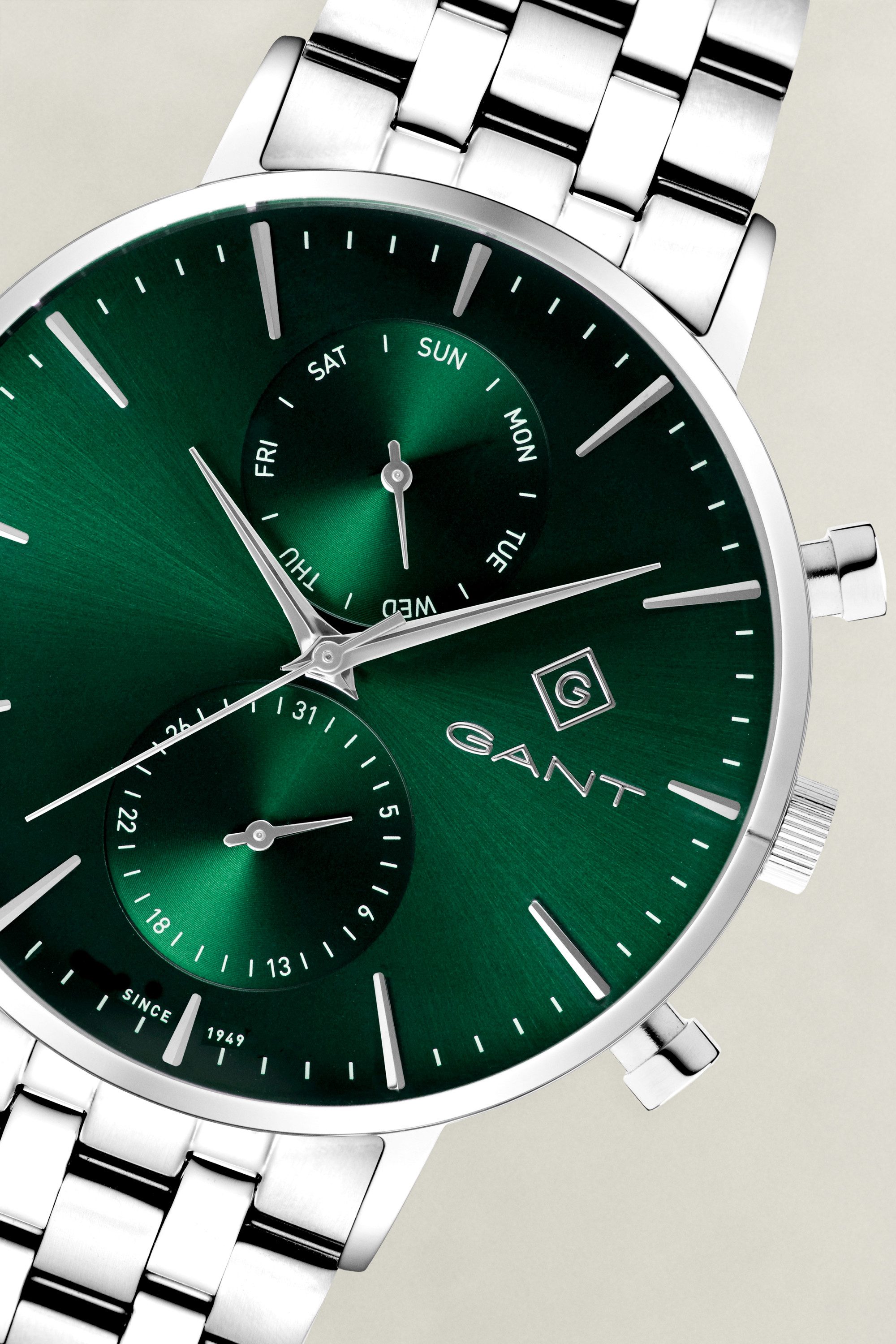 Gant Quarzuhr Park Hill Day G121018, Armbanduhr, Herrenuhr, Edelstahlarmband, analog, Tag, Wochentag – Bild 2 von 2