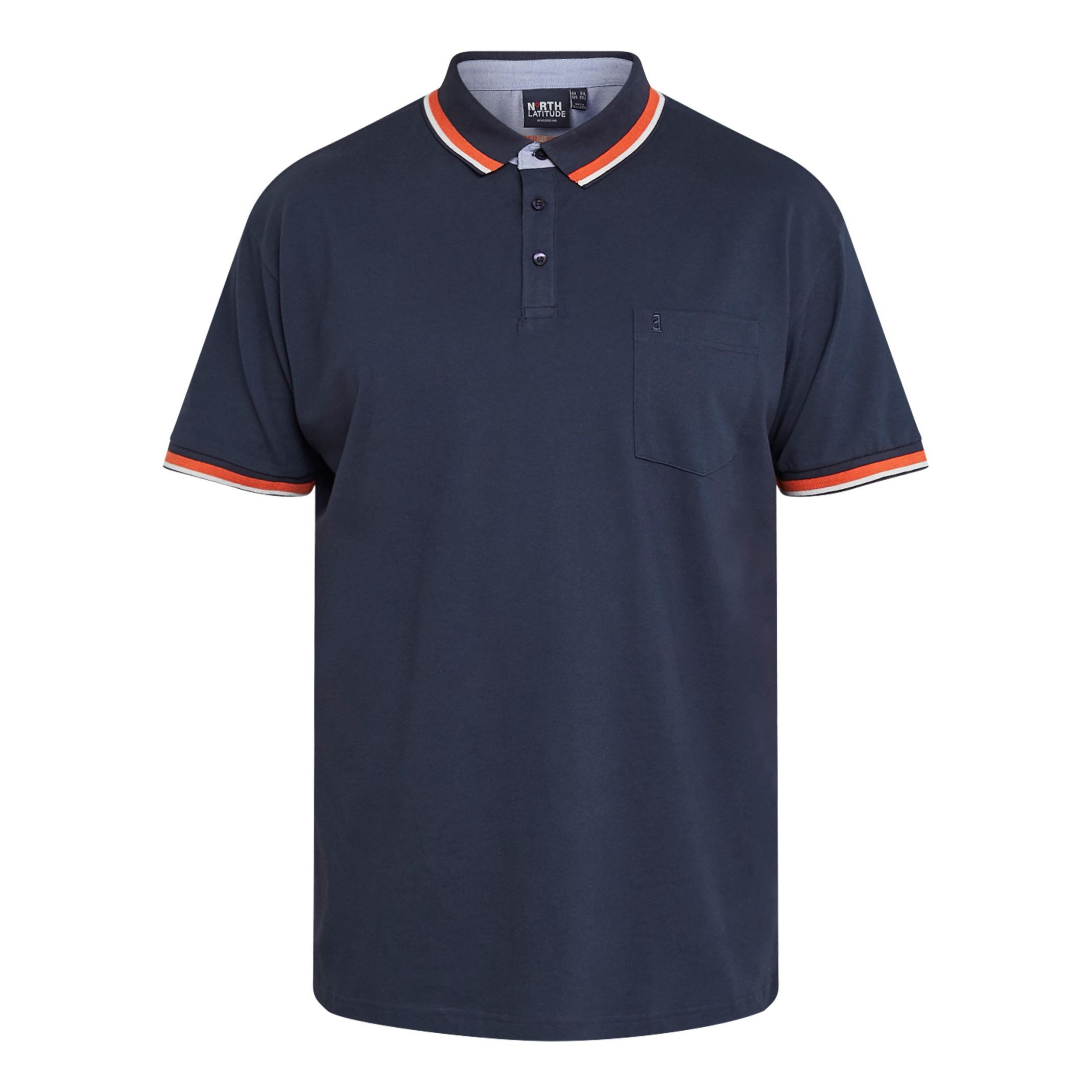 north 56 4 Poloshirt Superflex Pique Poloshirt in großen Größen von North Latitude, blau