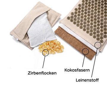 naturling Akupressurmatte Akupunktur Matte mit Zirbenkissen und Tasche (3-St., teilig), nachhaltiges Set