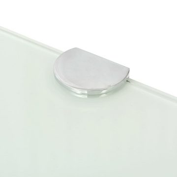 furnicato Wandregal Eckregal mit verchromten Halterungen Glas Weiß 35 x 35 cm