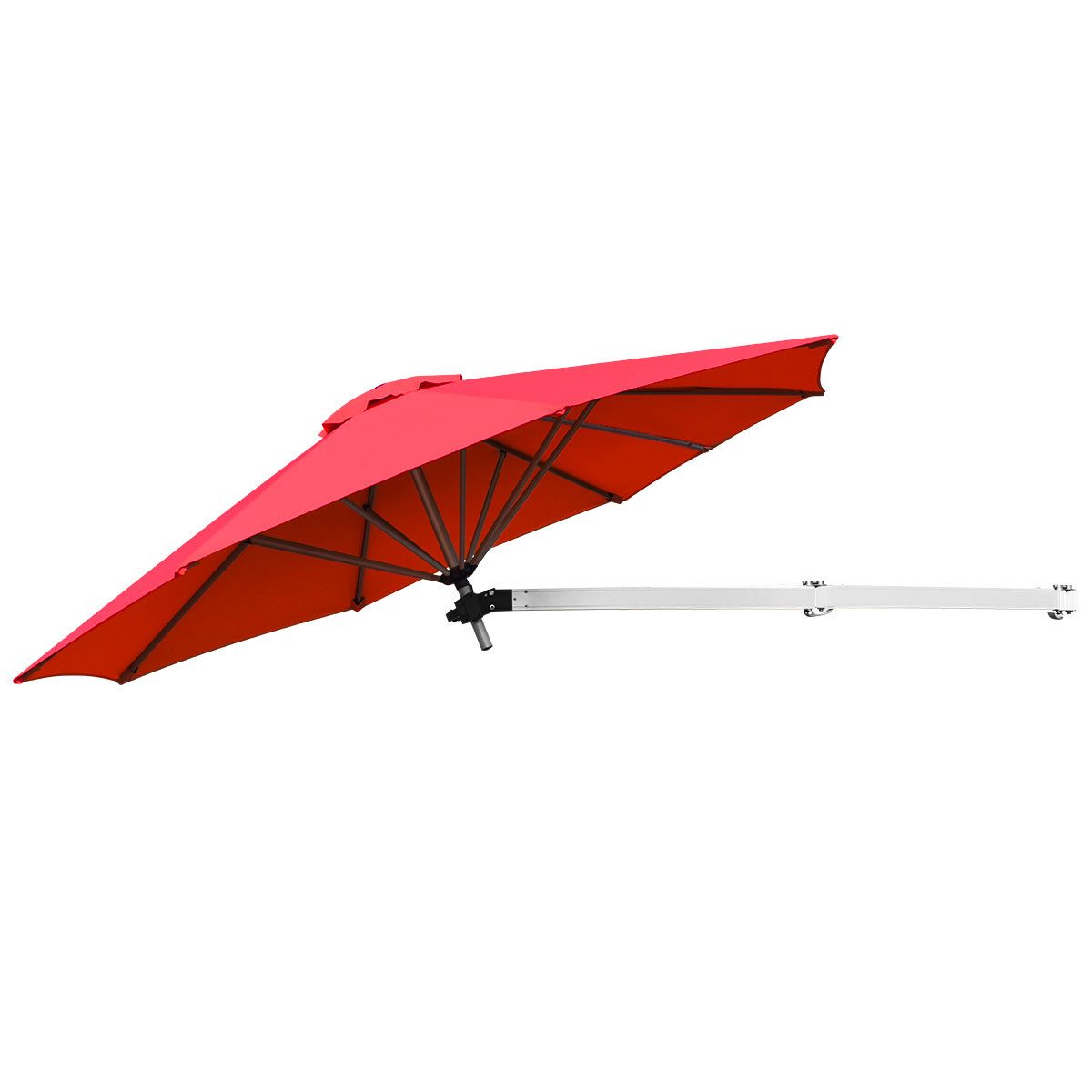 COSTWAY Sonnenschirm, wandmontiert & kippbar, UPF 50+, Ø 247cm, für balkon