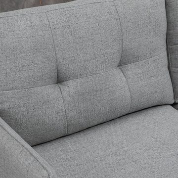 HOMCOM 2-Sitzer Loveseat mit Leinenoptik, Doppelsofa mit Kissen für Wohnzimmer, 1 Teile
