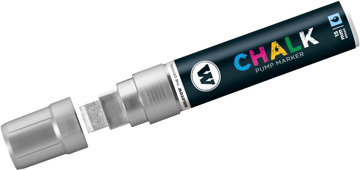 Thumbnail - MOLOTOW Filzstift Windowmarker Chalk nachfüllbar 15mm metallic silber