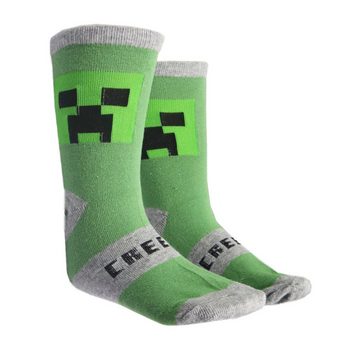 Minecraft Langsocken Minecraft Creeper Zombie Skelett Kinder Jungen lange Socken 6er Pack (6-Paar) Gr. 27 bis 38