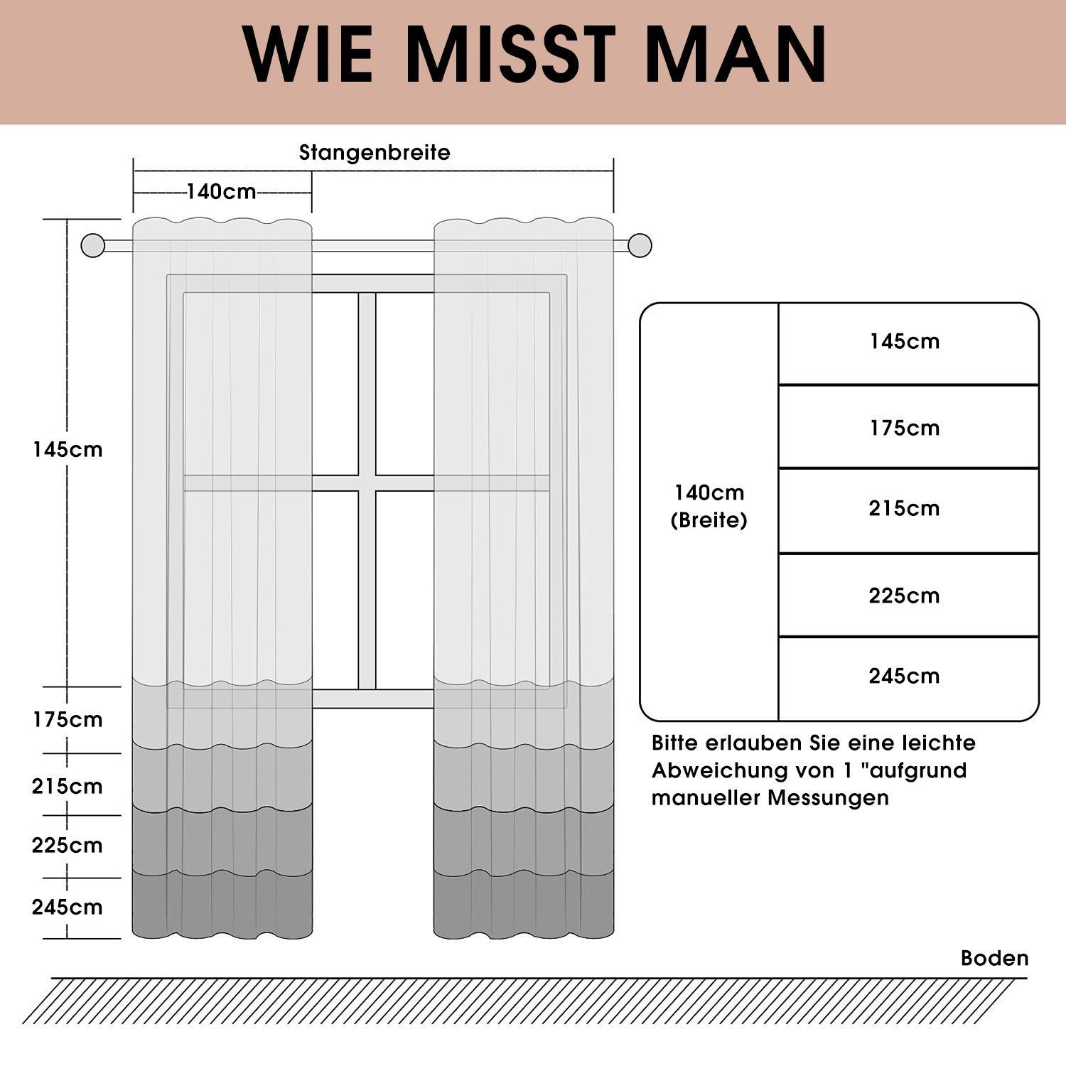 BYSURE Vorhang, Ösen (2 St), halbtransparent, günstig online kaufen
