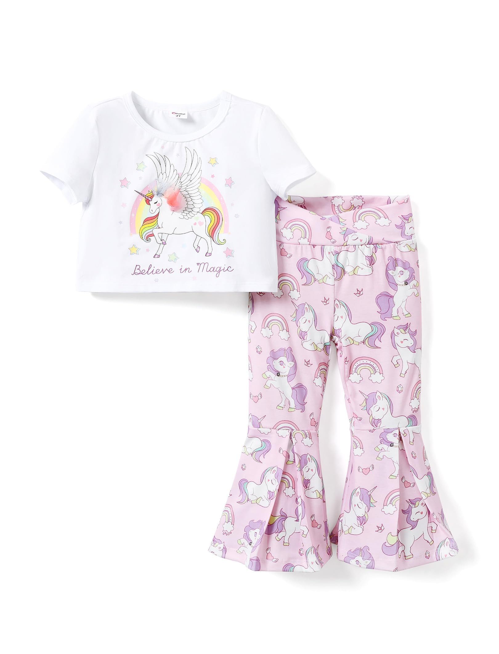 YI Kinderanzug Regenbogen Pony Mädchen Kleidung Sets Sommer,T-Shirt&Hosen-Outfits