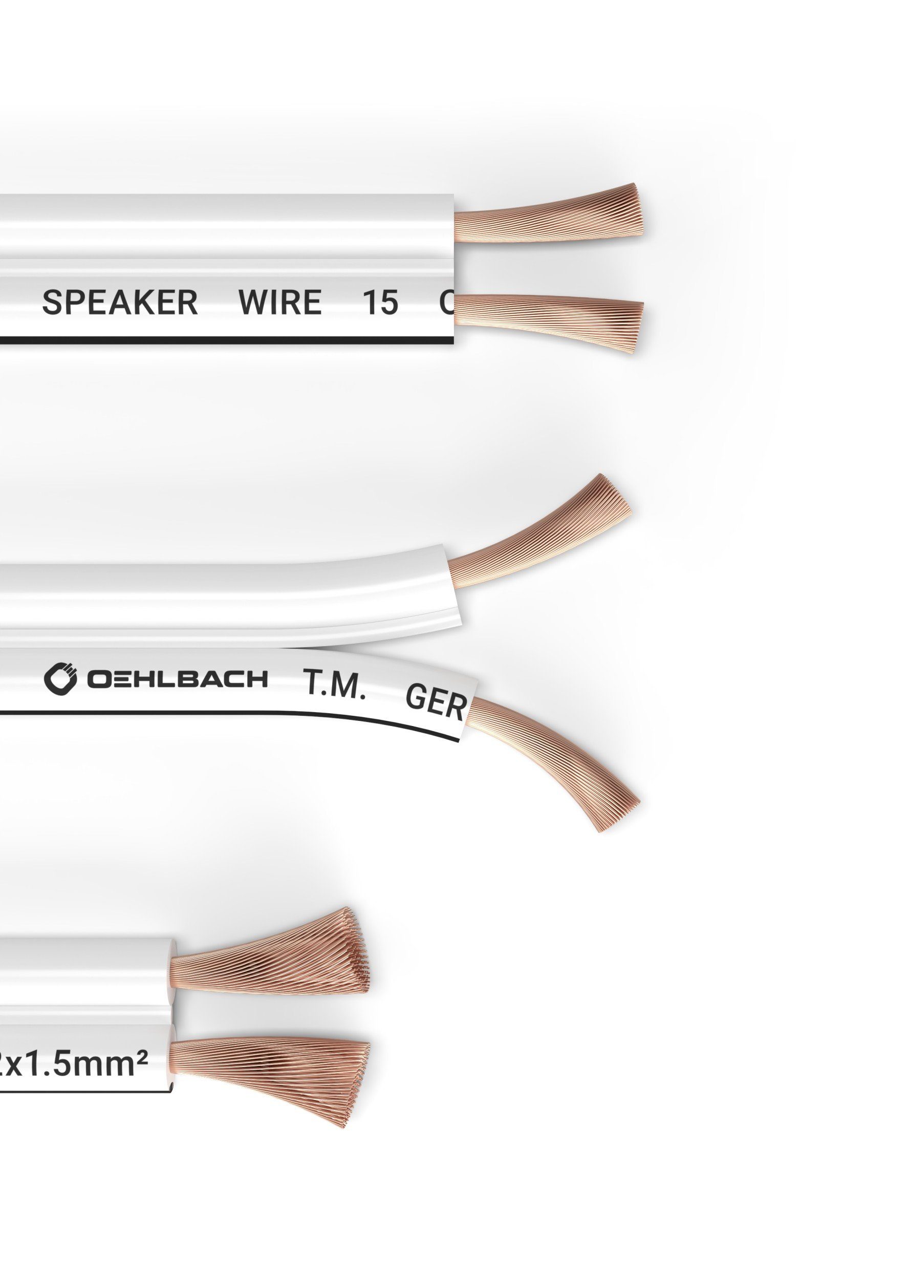 Weiß 30 Meter Oehlbach Speaker Wire SP-40 sauerstofffreies Kupfer Stereo HI-FI Lautsprecherkabel 2x4,0 mm² Boxenkabel mit OFC Mini Spule Lautsprecher Kabel 