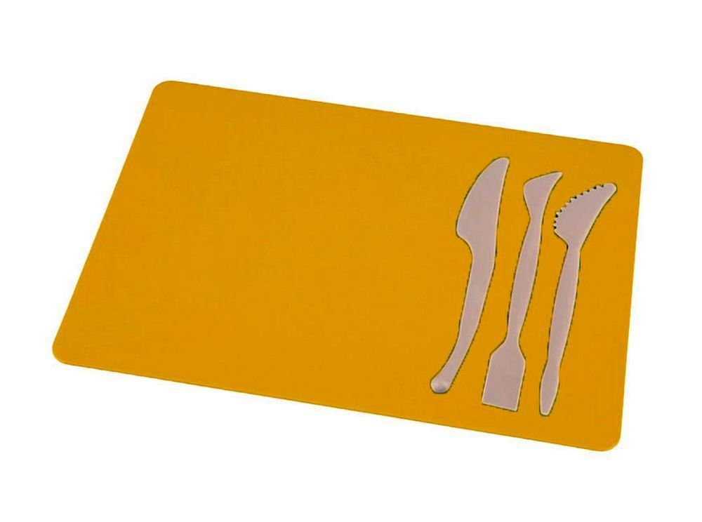 Bastelunterlage Farbe: Bastelkartonpapier Spachtel-Set gelb 3-teiligen A4 mit