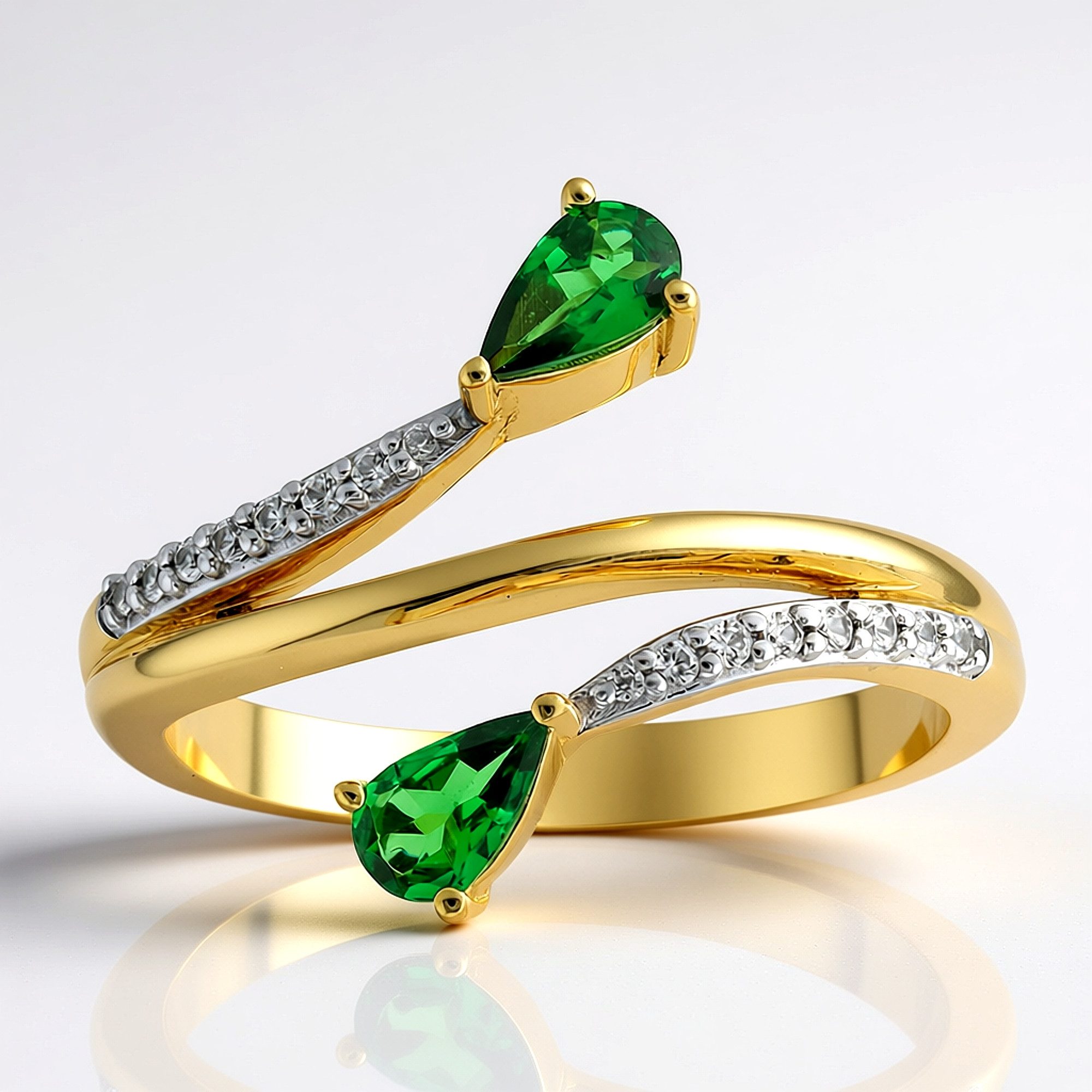 Cavill Goldring AAA-Kenianischer Tsavorit-Goldring (1-tlg)