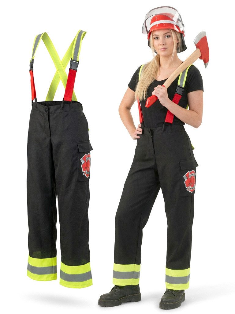 Funny Fashion Kostüm Kostüm Feuerwehr Latzhose Feuerwehrfrau