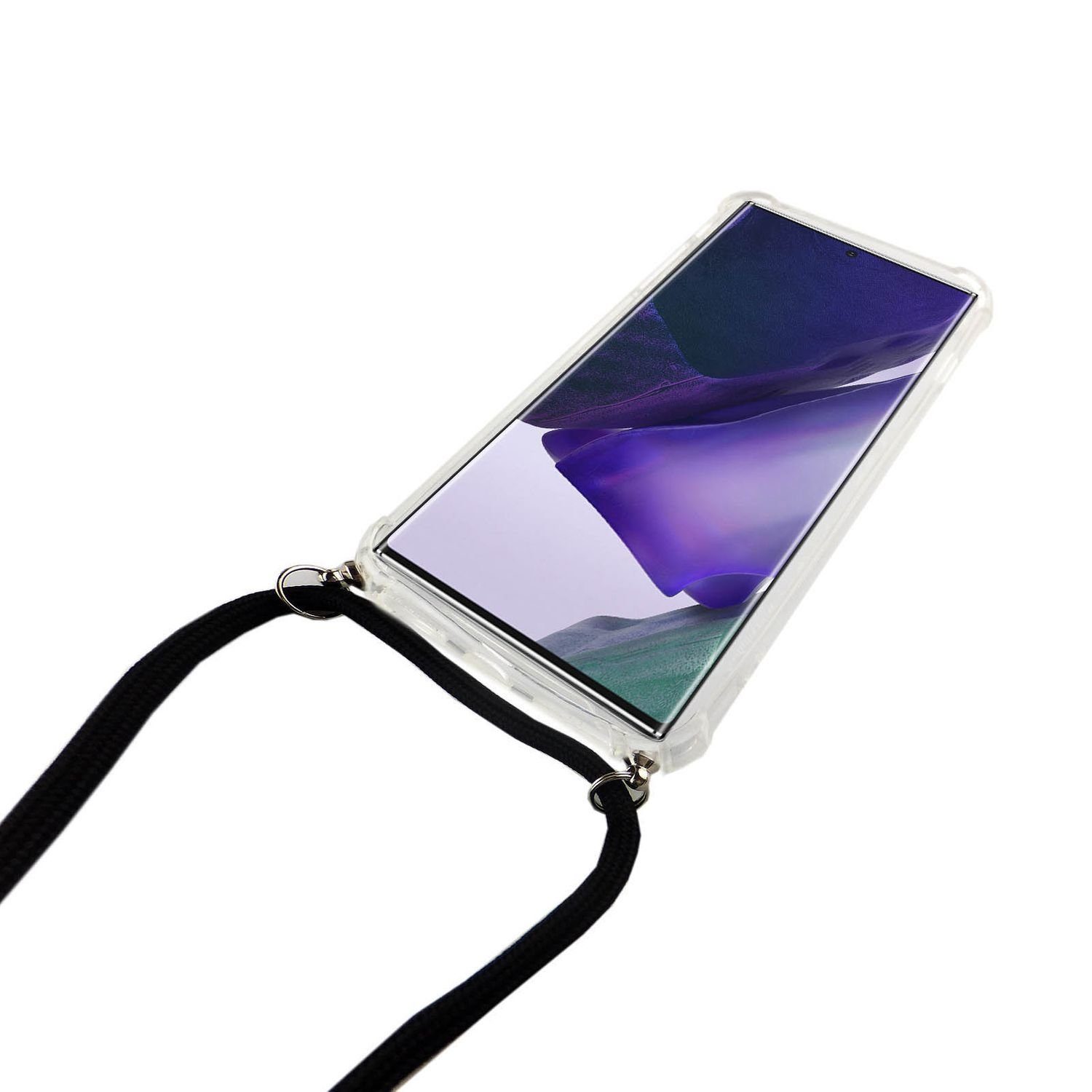 König Design Handyhülle Samsung Galaxy Note 20 Ultra, Samsung Galaxy Note 20 Ultra Handykette Handyhülle Umhängetasche Transparent
