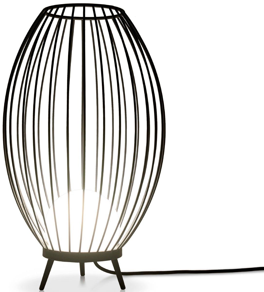 Paco Home Stehlampe AUZZURRA, ohne Leuchtmittel, Outdoorleuchte Außenleuchte E27 Vintage Aluminium IP54 Terrasse Korb