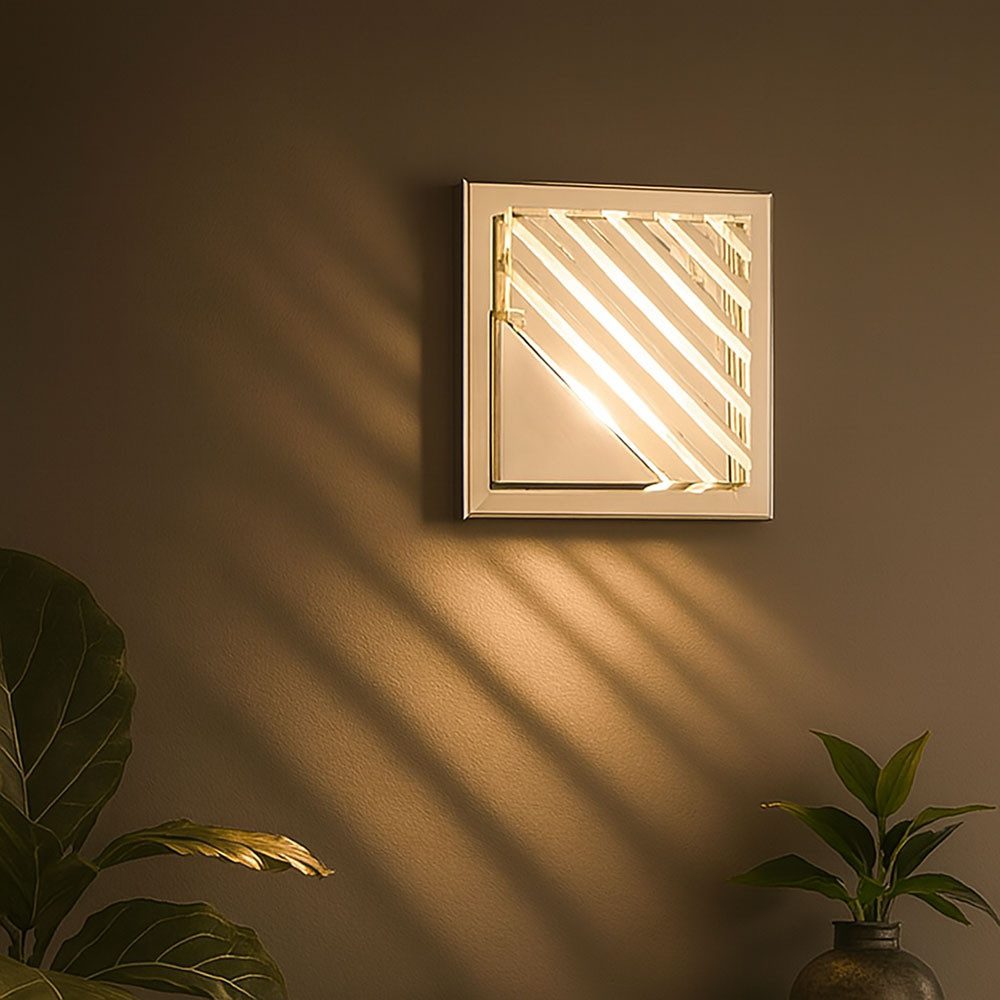 Esto LED Wandleuchte, LED-Leuchtmittel fest verbaut, Warmweiß, Wandleuchte Treppenhaus LED Wandlampe quadratisch
