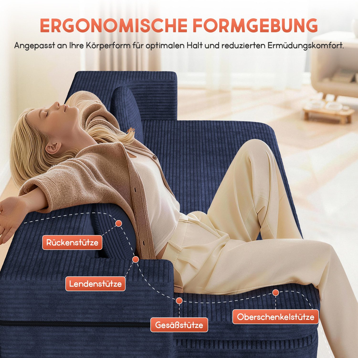 Lexzurn Sofa 3-Sitzer Sofa, Schlafsofa 168x90cm inkl.3 Zierkissen Bequemes Chenille, Geeignet fur Wohnzimmer, Buro, Lounge, Zimmer, Schlafzimmer, Mit 1200 LBS Belastbarkeit, strapazierfähig & haustierfreundlich