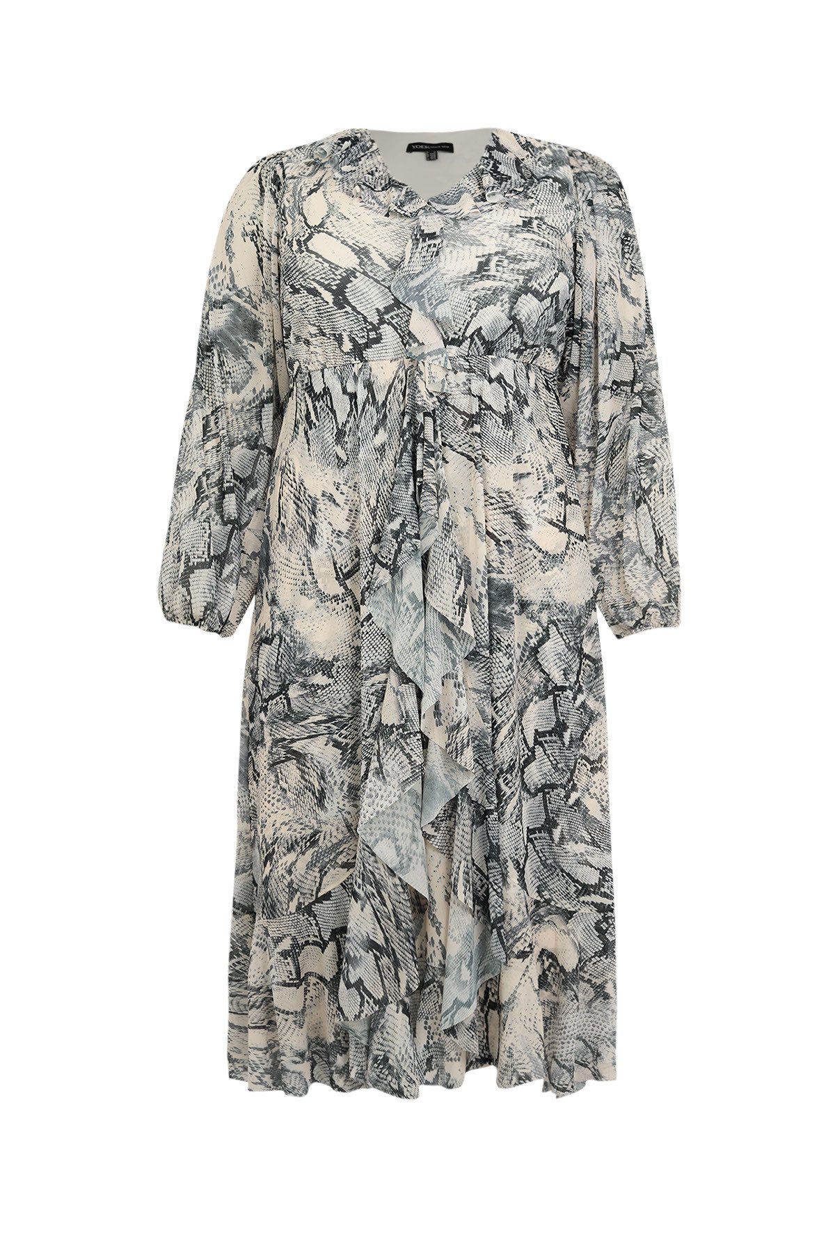 YOEK A-Linien-Kleid Damen Kleid mit Langarm mit langen Ärmeln