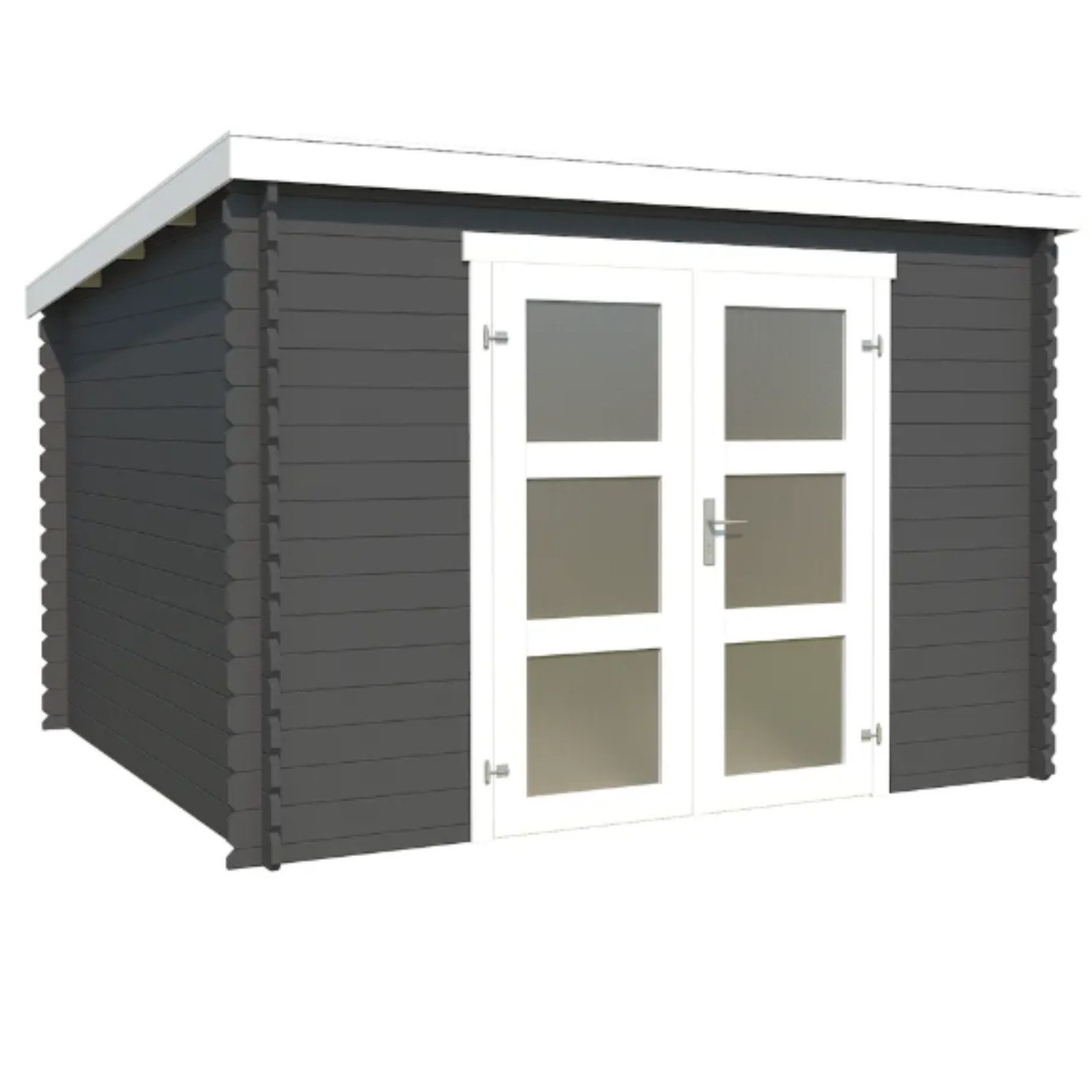 LASITA MAJA Gartenhaus Gartenhaus Blockbohlenhaus, Садовые сараи, Gartenhütte,Holzhaus, BxT: 312x319 cm, Wetterfest, langlebig und in elegantem Carbongrau behandelt