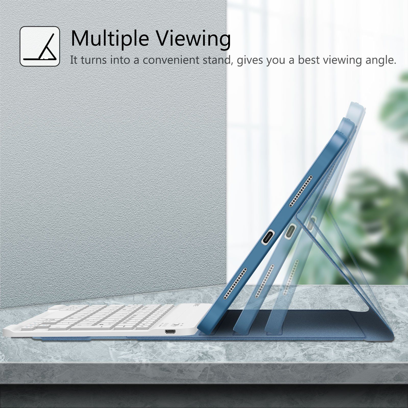 Fintie für iPad 11. Generation 11" 2025(A16), iPad 10. Generation 2022 10.9" Apple-Tastatur (Case mit Pencil Halter, magnetisch Abnehmbarer Tastatur(QWERTZ Layo – Bild 4 von 5