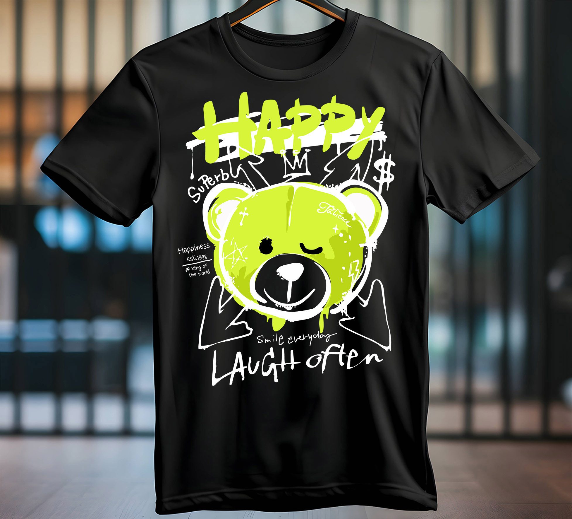 Banco Print-Shirt Herren Happy Bear Sommershirt günstig online kaufen