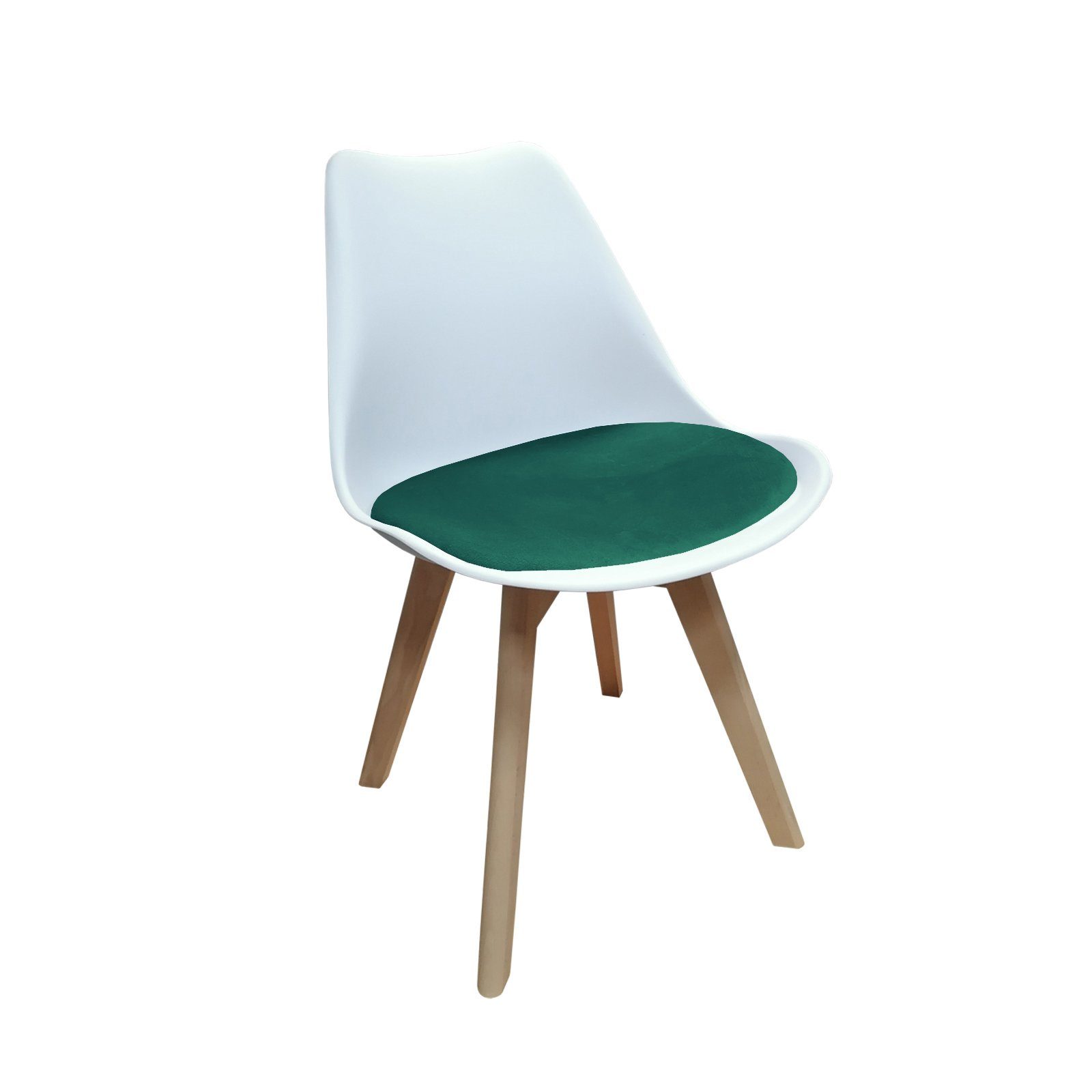 HTI-Living Esszimmerstuhl Stuhl Atlanta Weiß, Velvet Grün (Einzelstuhl, 1 St), Esszimmerstuhl Samt | Stühle