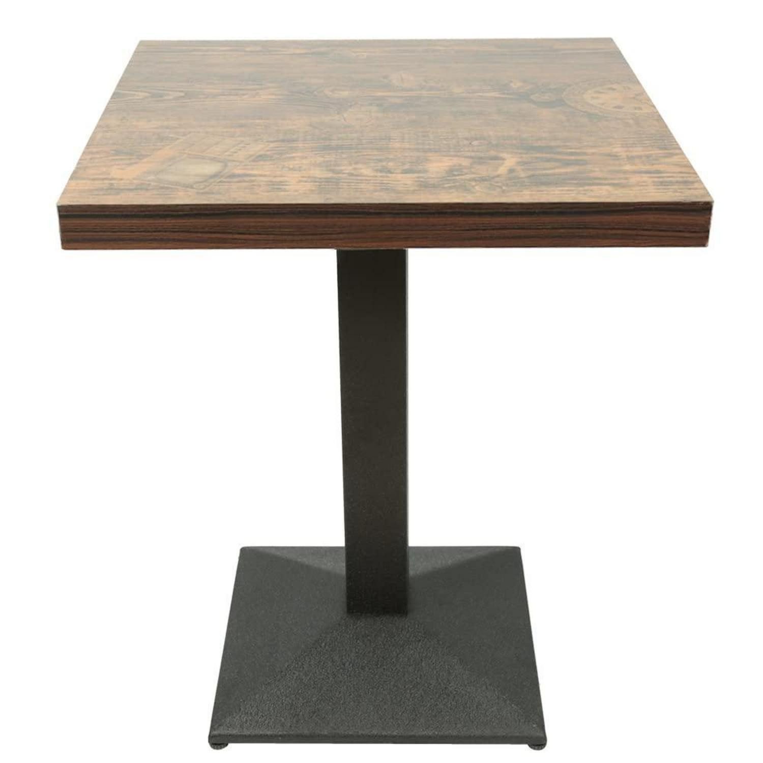 LuxusKollektion Bartisch Bartisch quadratisch 75cm Eisen Holz Metall Optik (1-St)