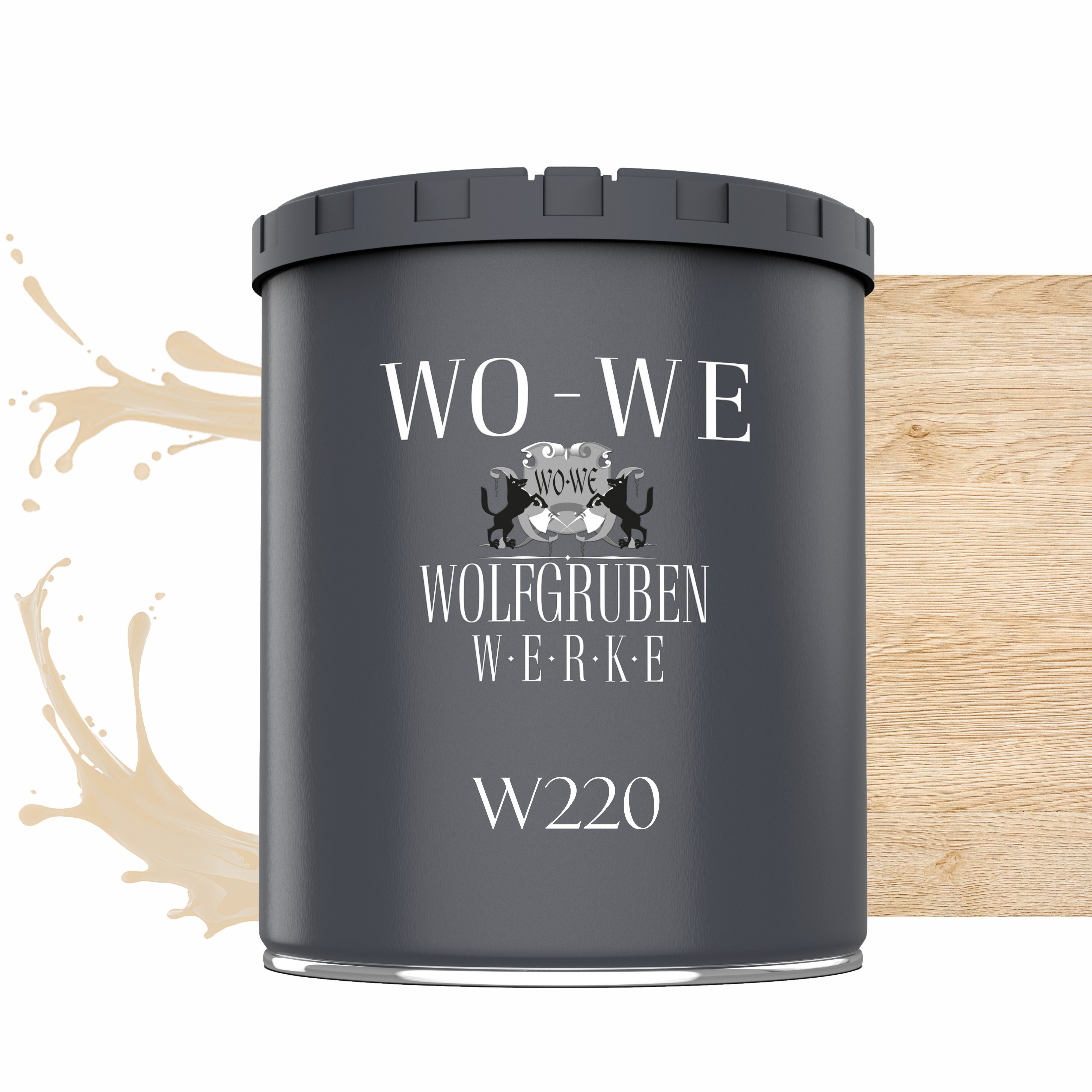 WO-WE Dickschichtlasur Holzschutzlasur 2in1 Holzlasur W220, 1-2,5L, Lösemittelfrei, UV-stabil