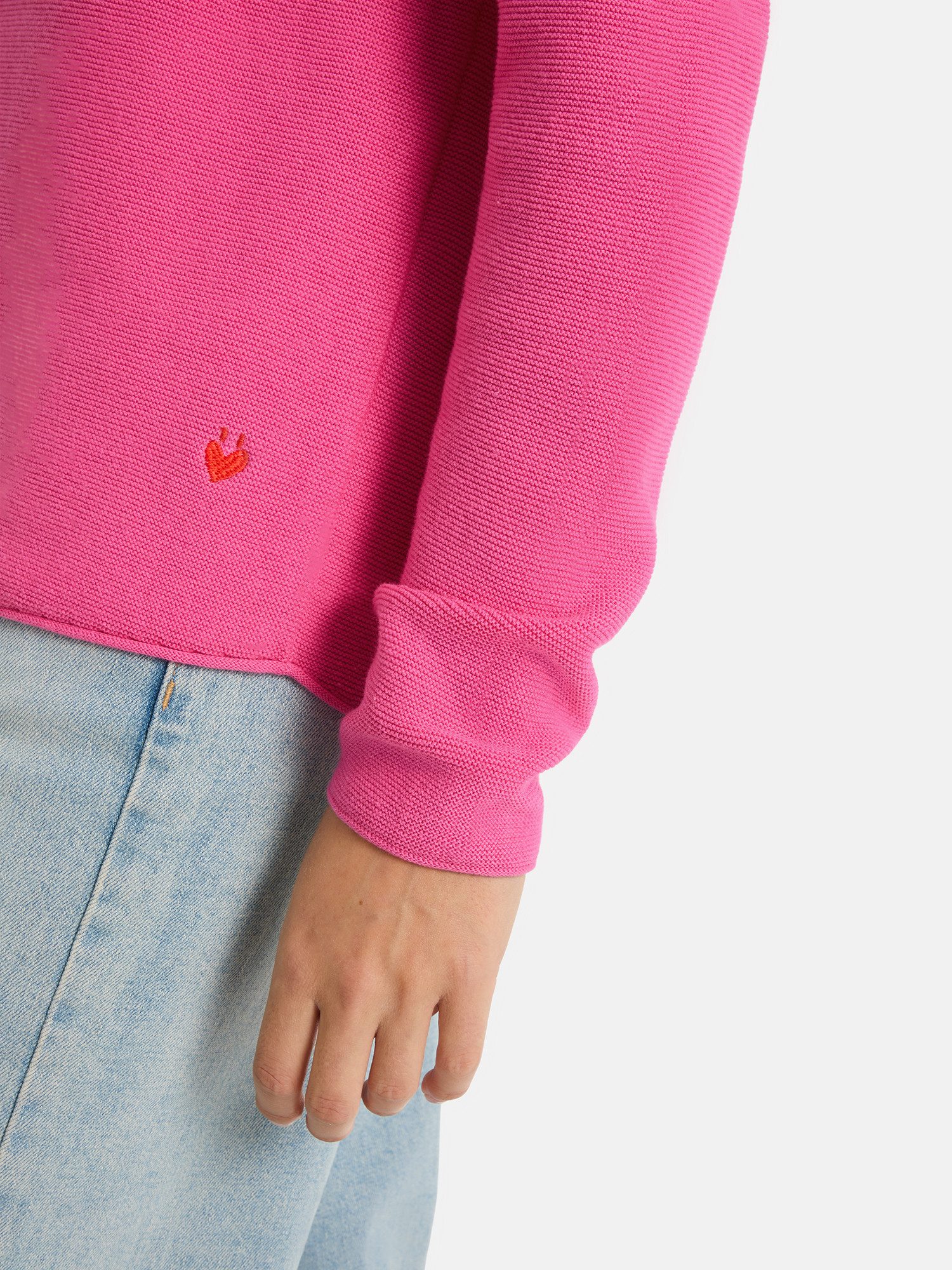 Lieblingsstück Rundhalspullover BiancaEP aus reiner Baumwolle, unifarbenes Design