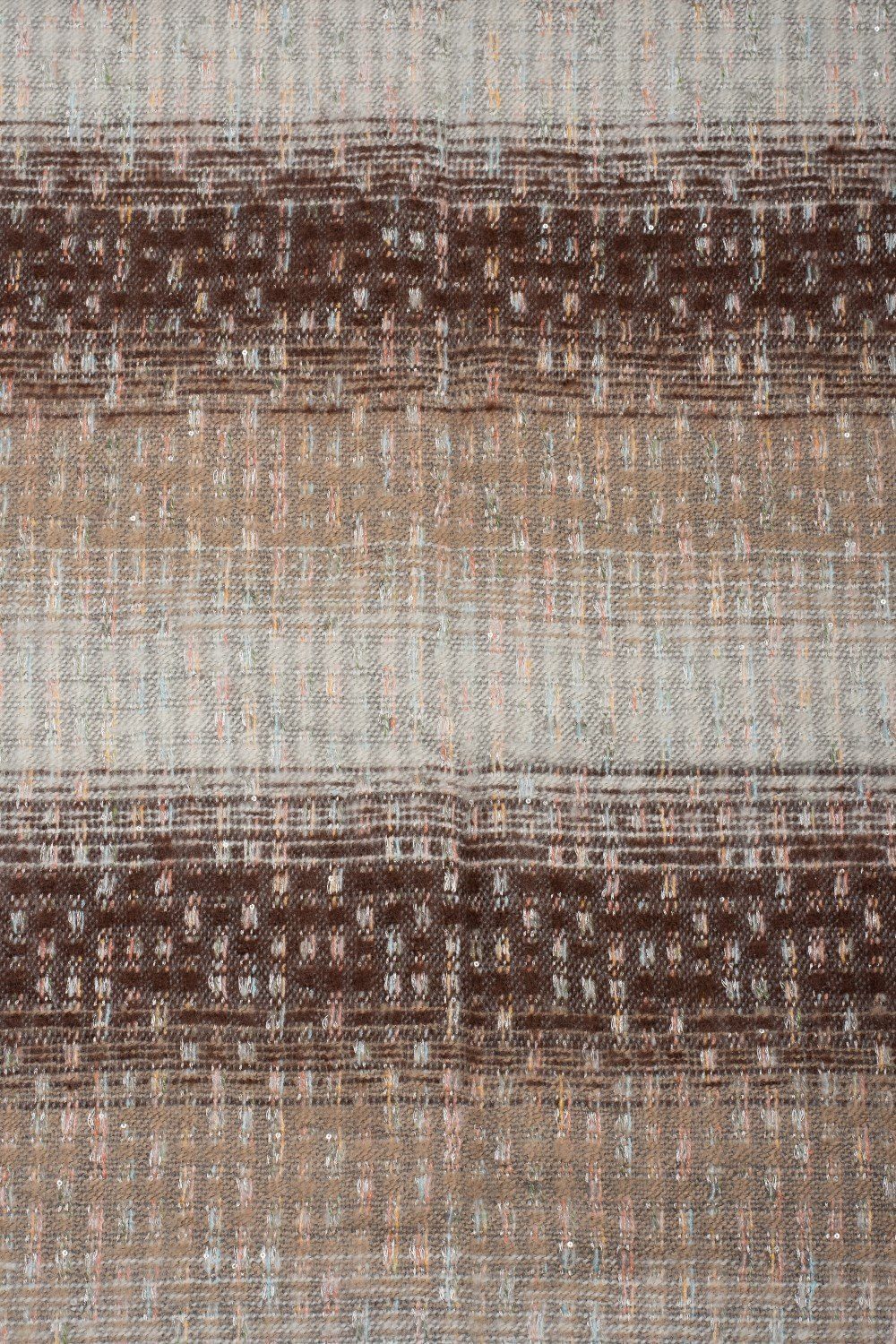Braun-Beige-Hellgrau Modeschal, Muster und Schal styleBREAKER Warmer mit Streifen Pailletten (1-St), Web