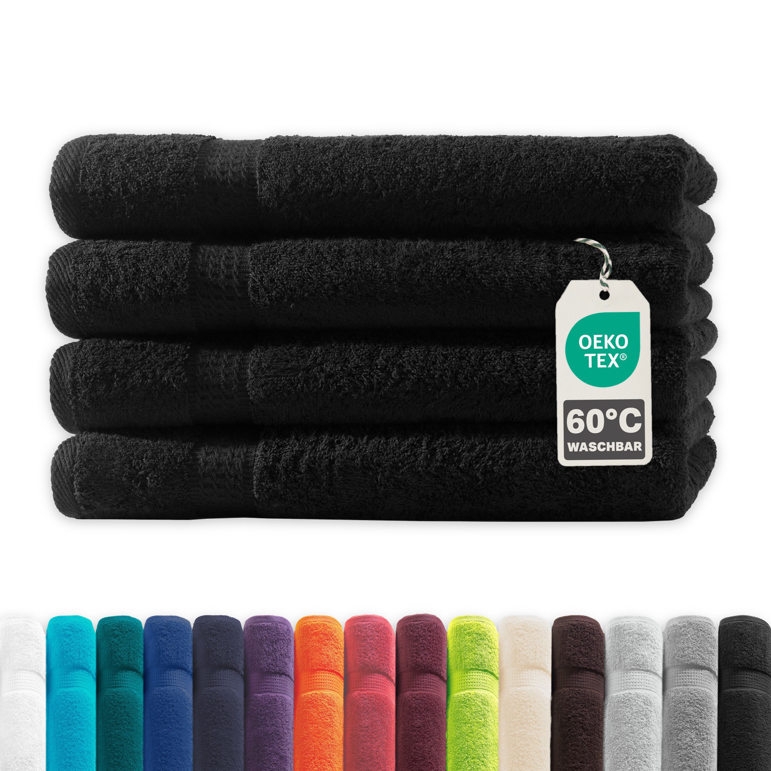Devior Handtuch Set Frottierserie Elegance in vielen Farben, hochwertig mit 500 g/m², Handtücher - 100% Baumwolle (4-St), 50x100 cm, saugstark, schnelltrocknend, pflegeleicht & geruchsneutral